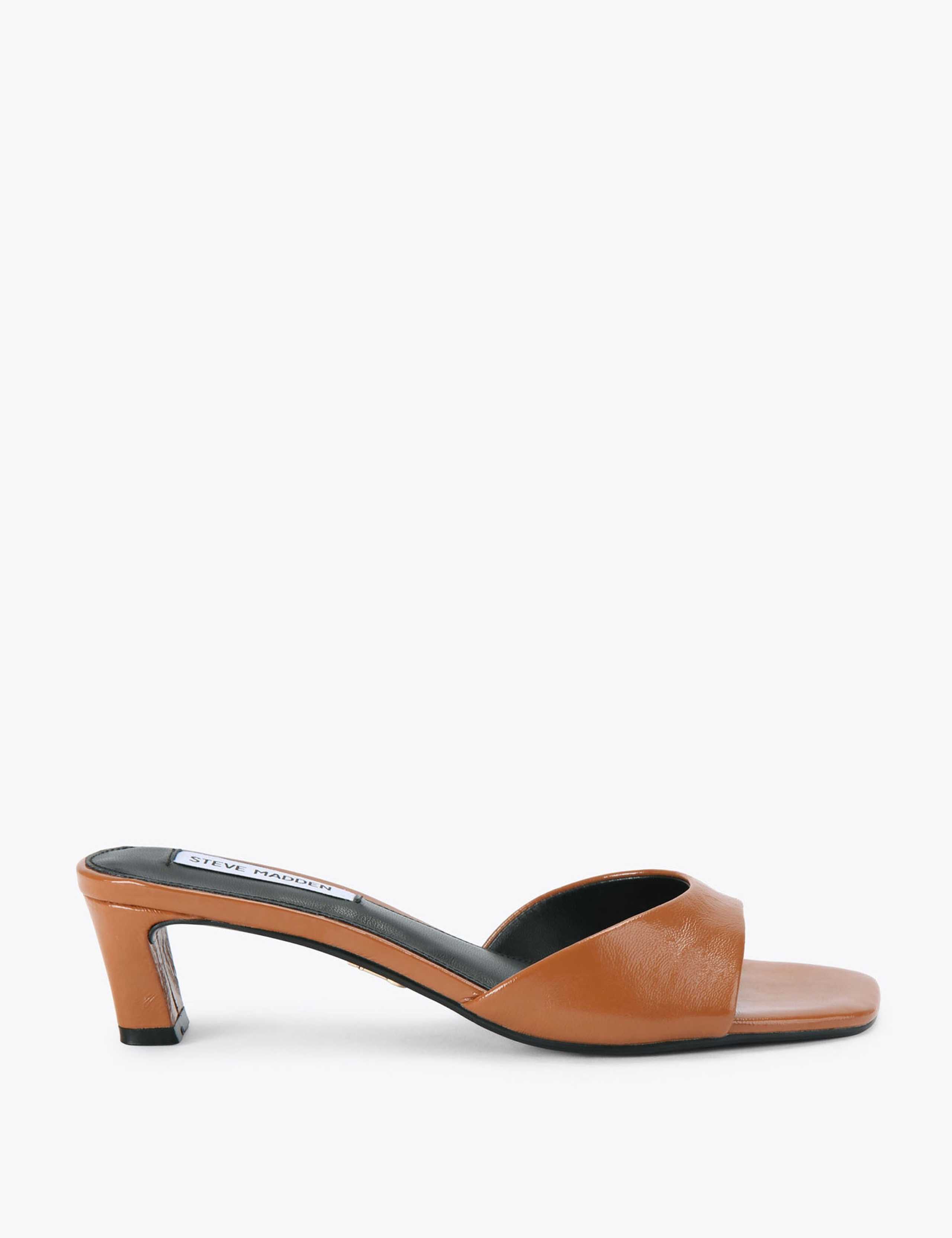 Hints Leather Kitten Heel Square Toe Sandals