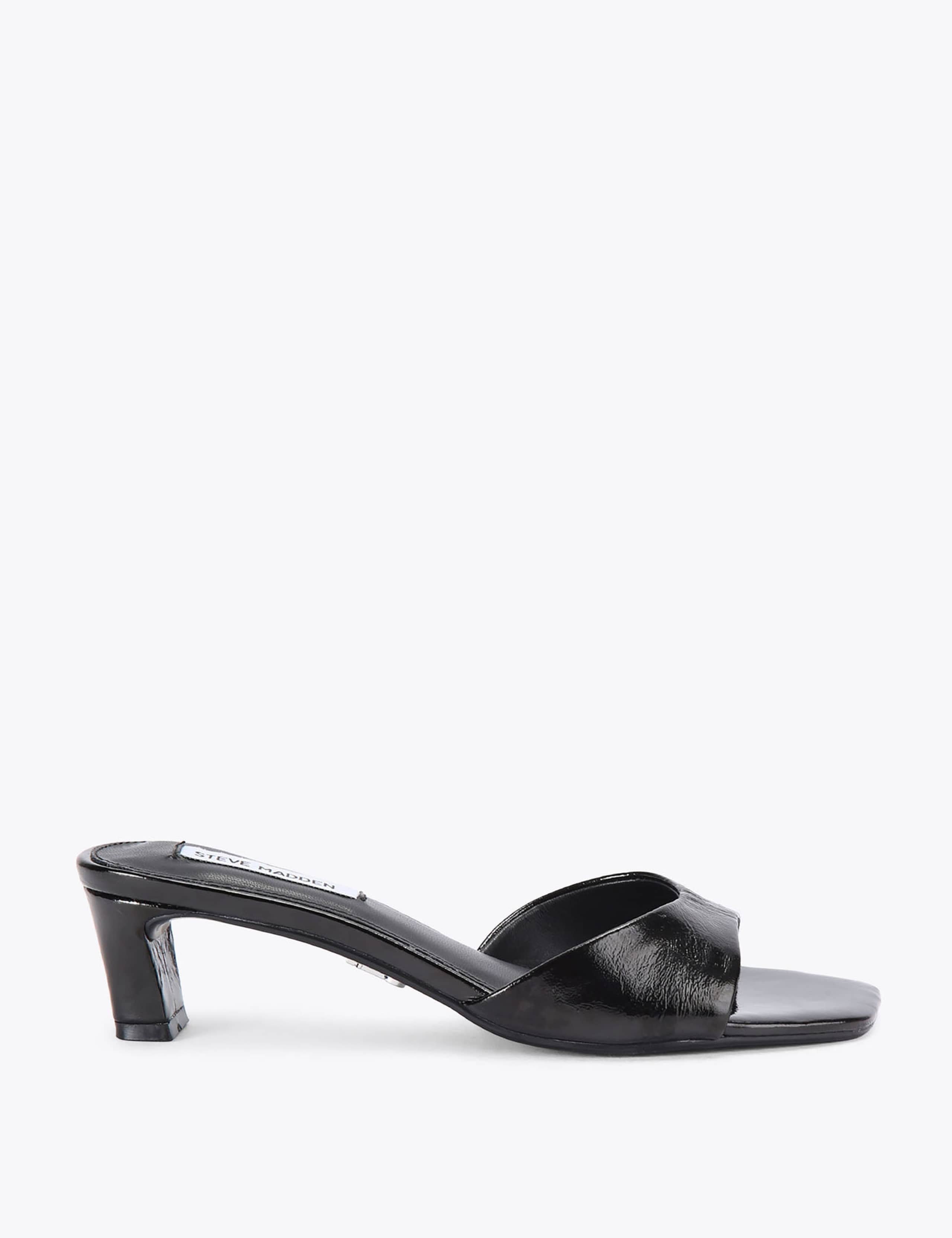 Hints Leather Kitten Heel Square Toe Sandals