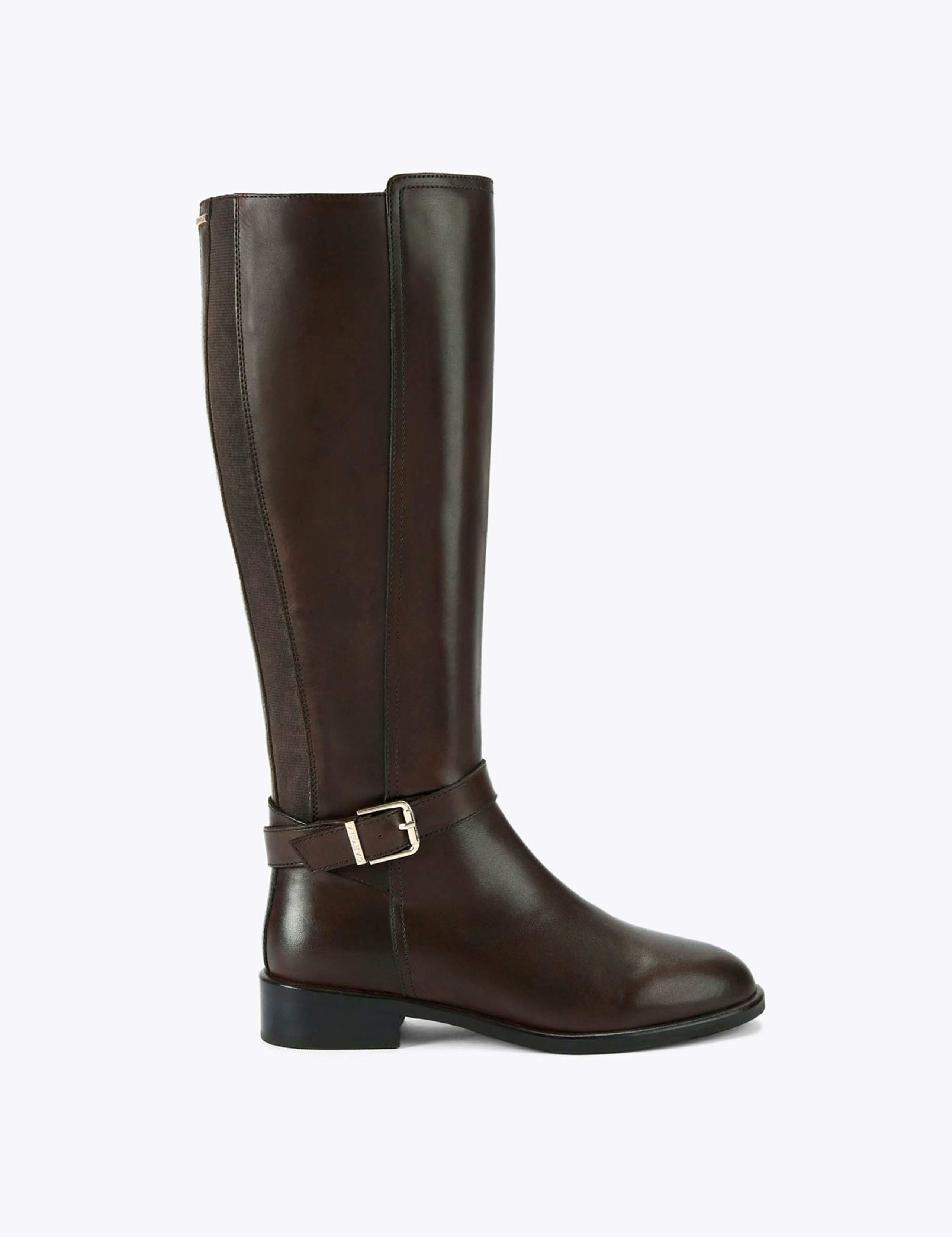 Leather Flat Riding Boots