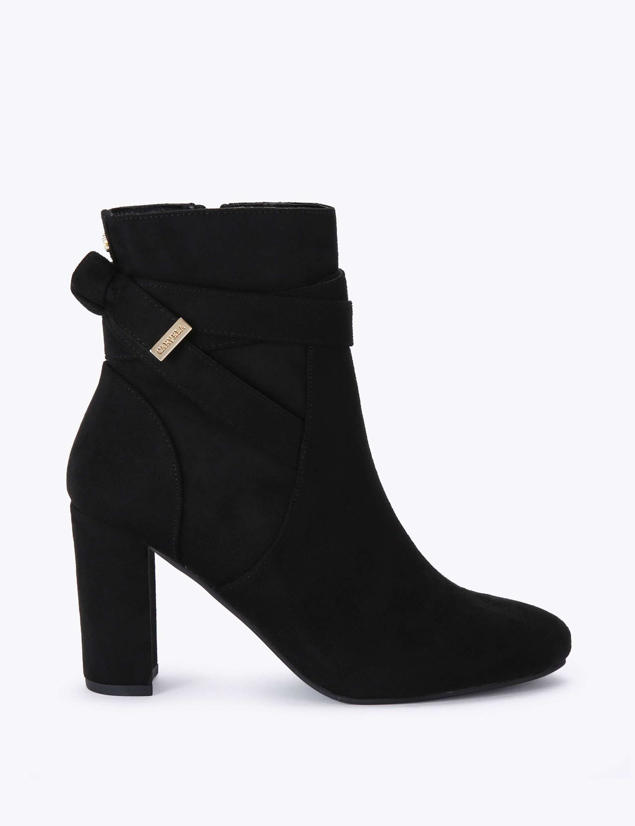 Suede Block Heel Ankle Boots
