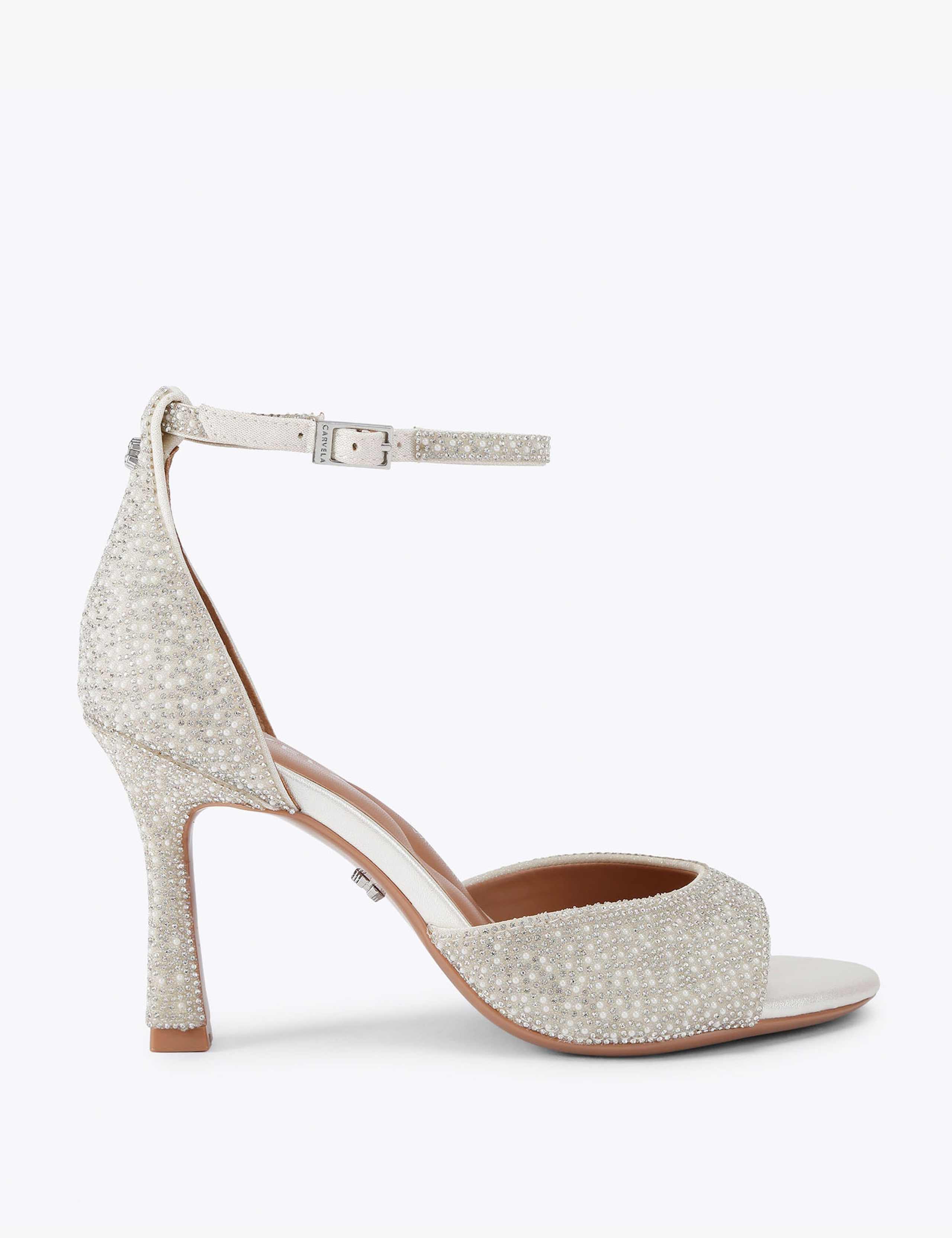 Wide Fit Ankle Strap Stiletto Heel Sandals