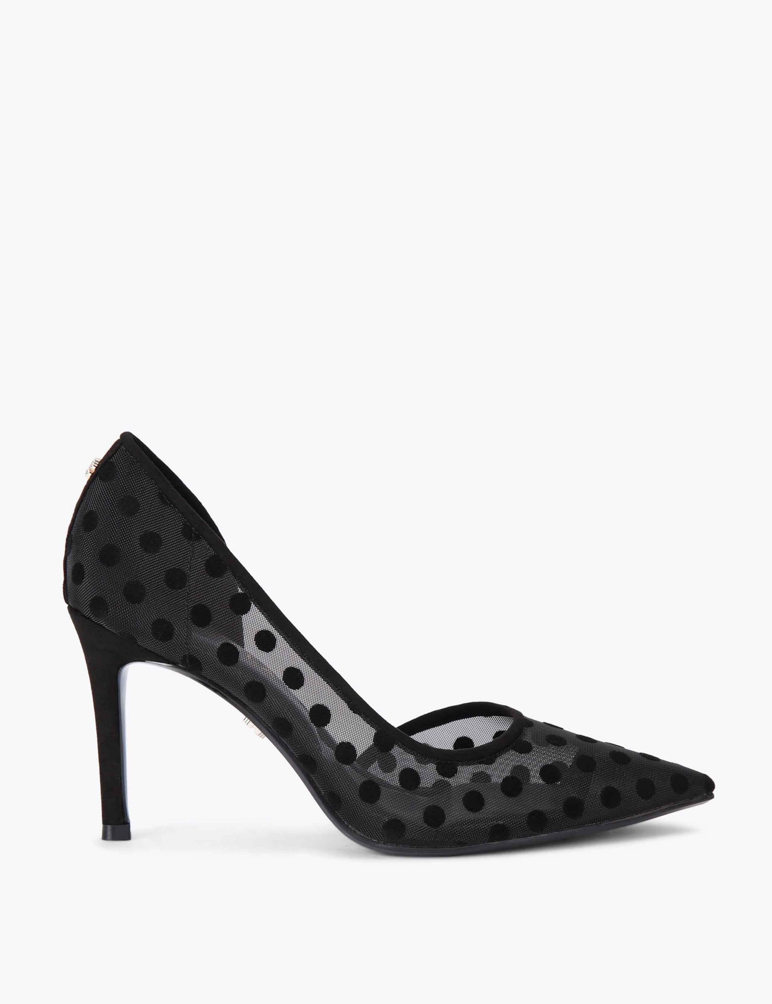 Polka Dot Stiletto Heel Pointed Court Shoes