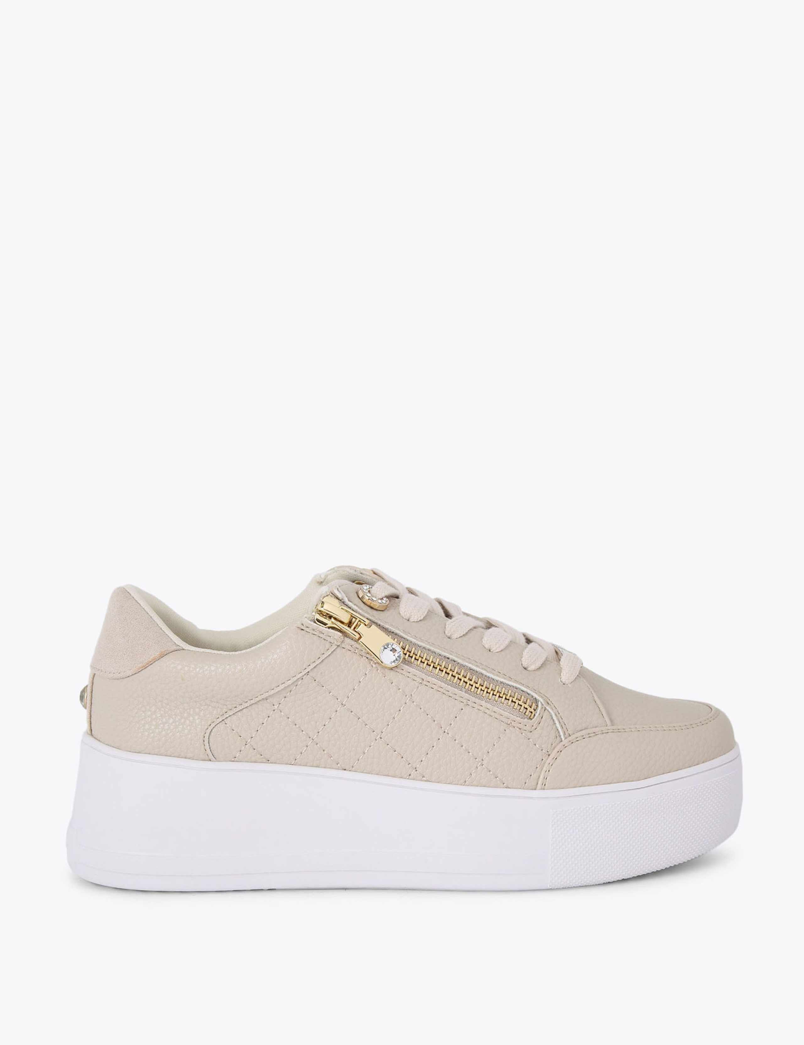 Zip Up Fastening Platform Trainers