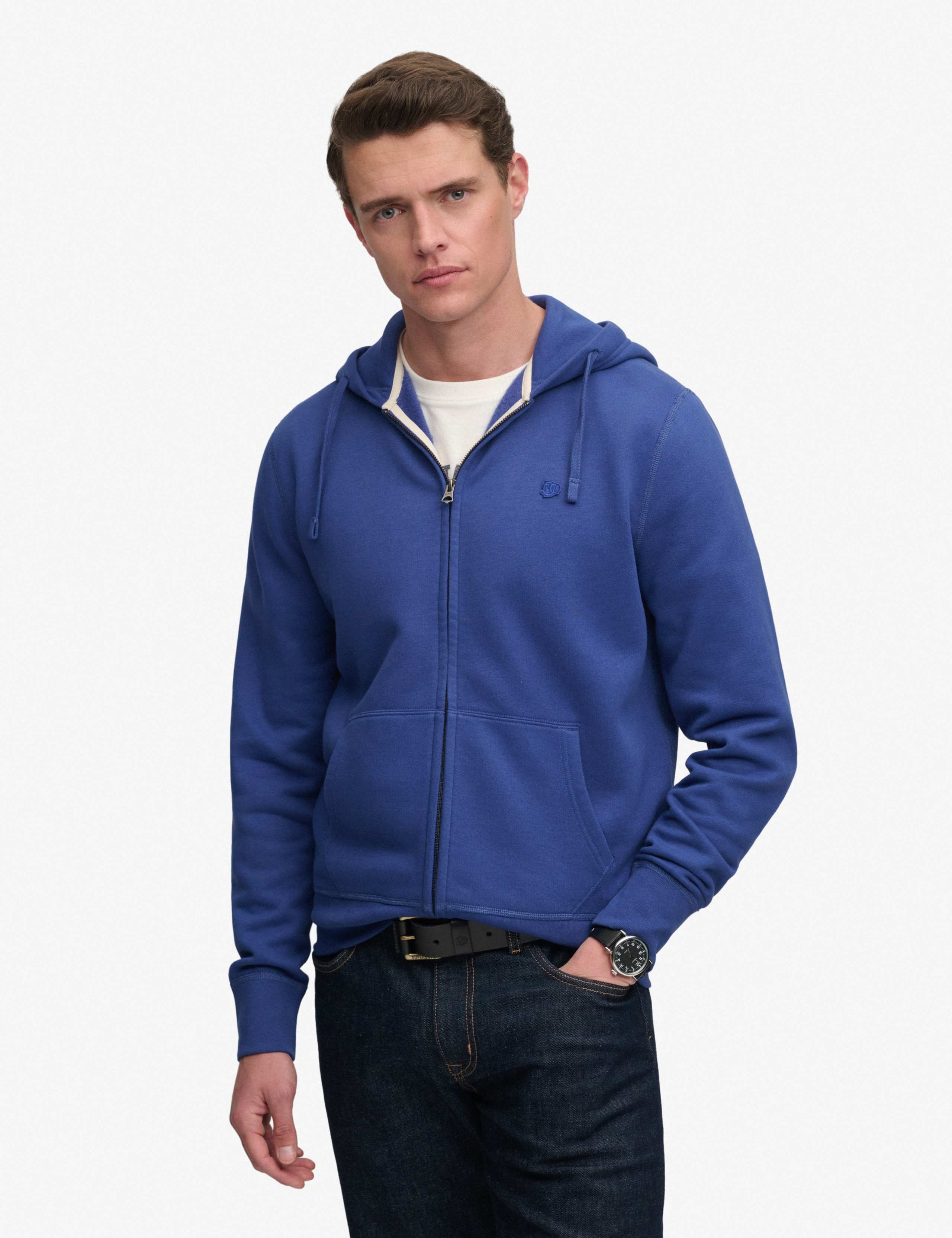 Cotton Rich Zip Up Hoodie