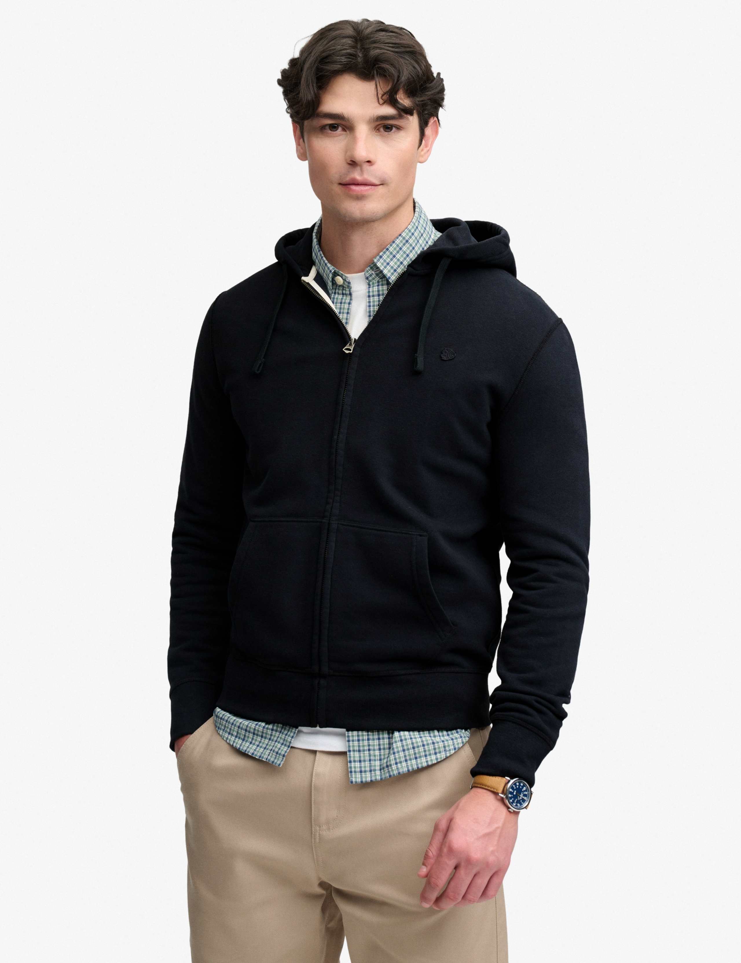 Cotton Rich Zip Up Hoodie