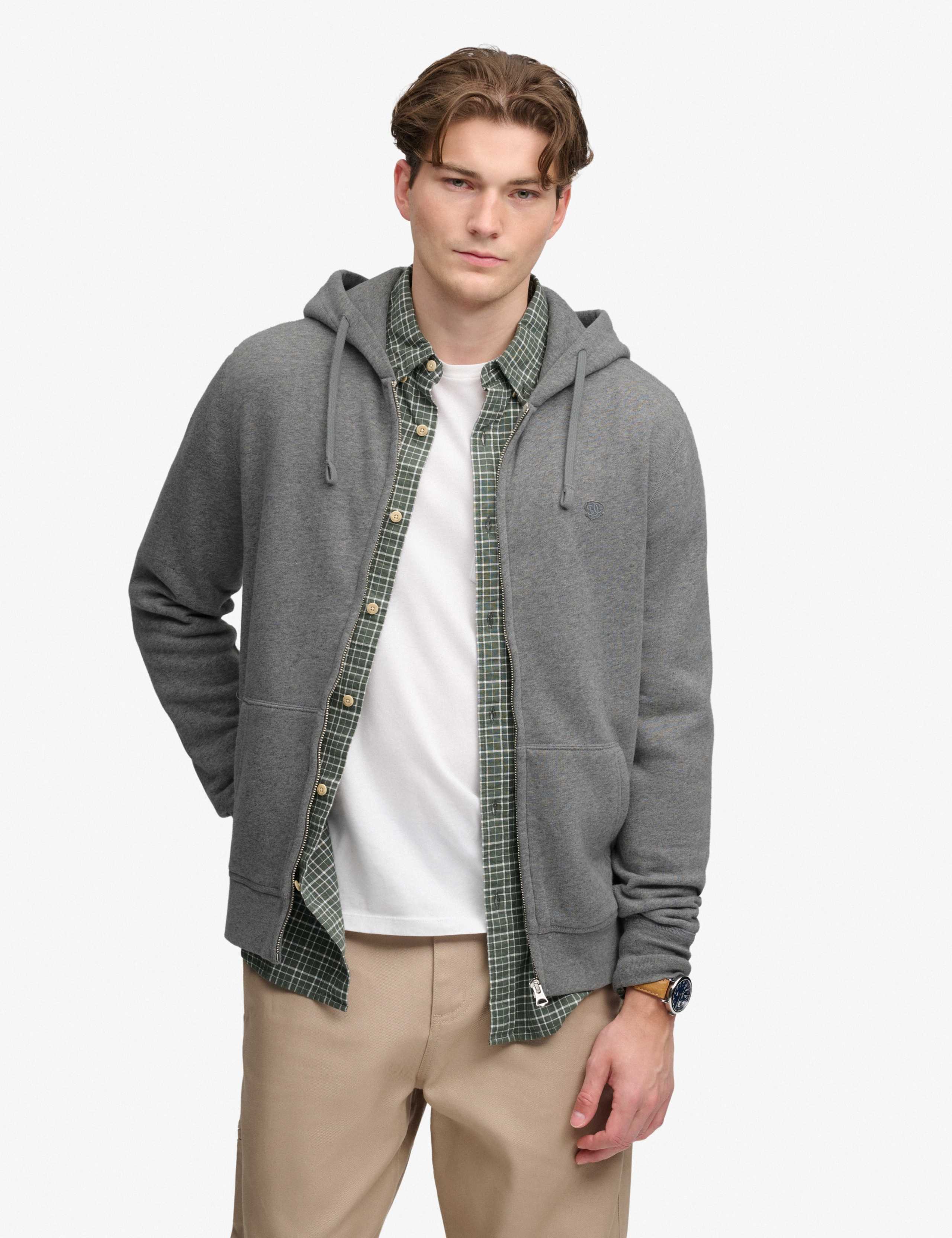 Cotton Rich Zip Up Hoodie