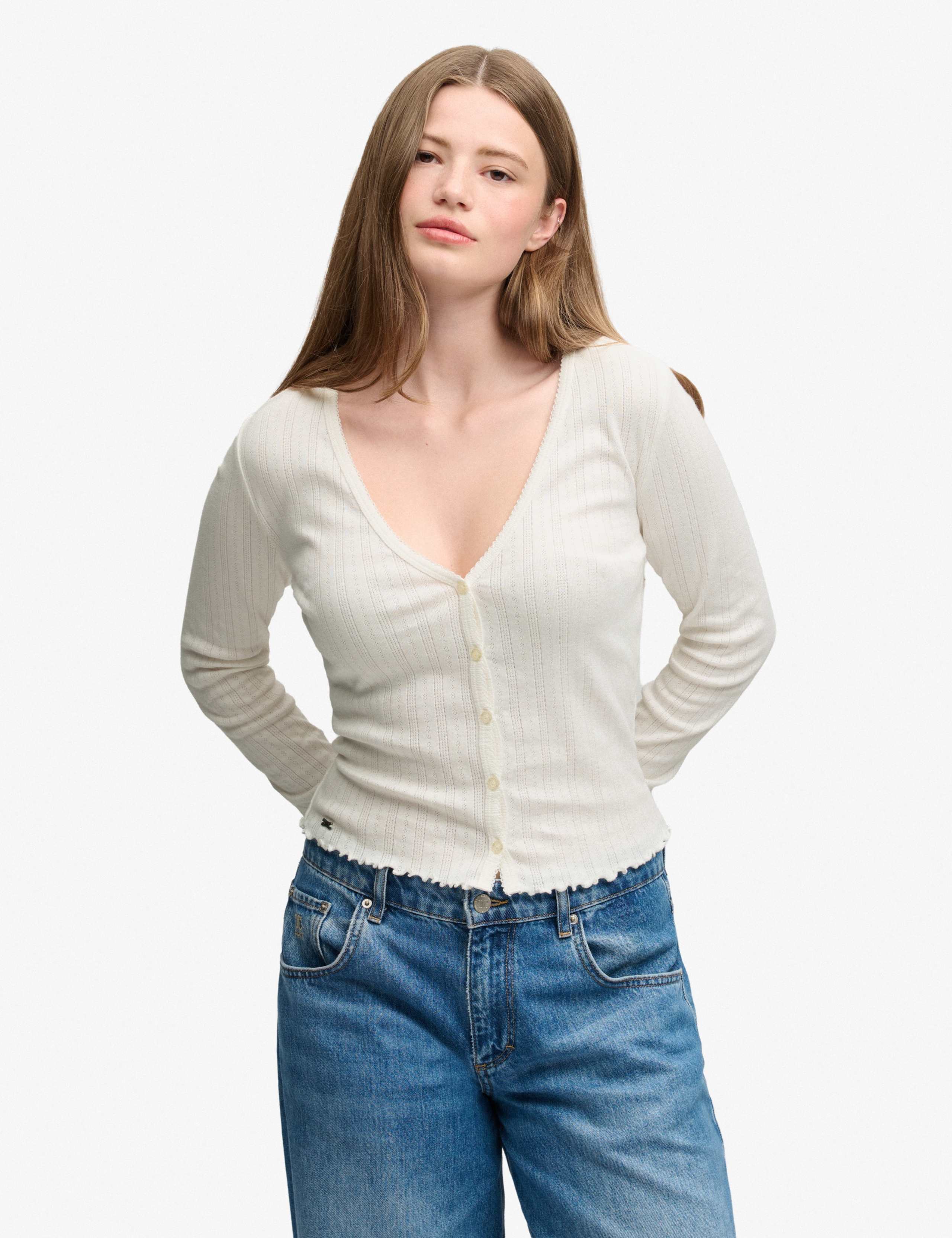 Pure Cotton Striped Cardigan
