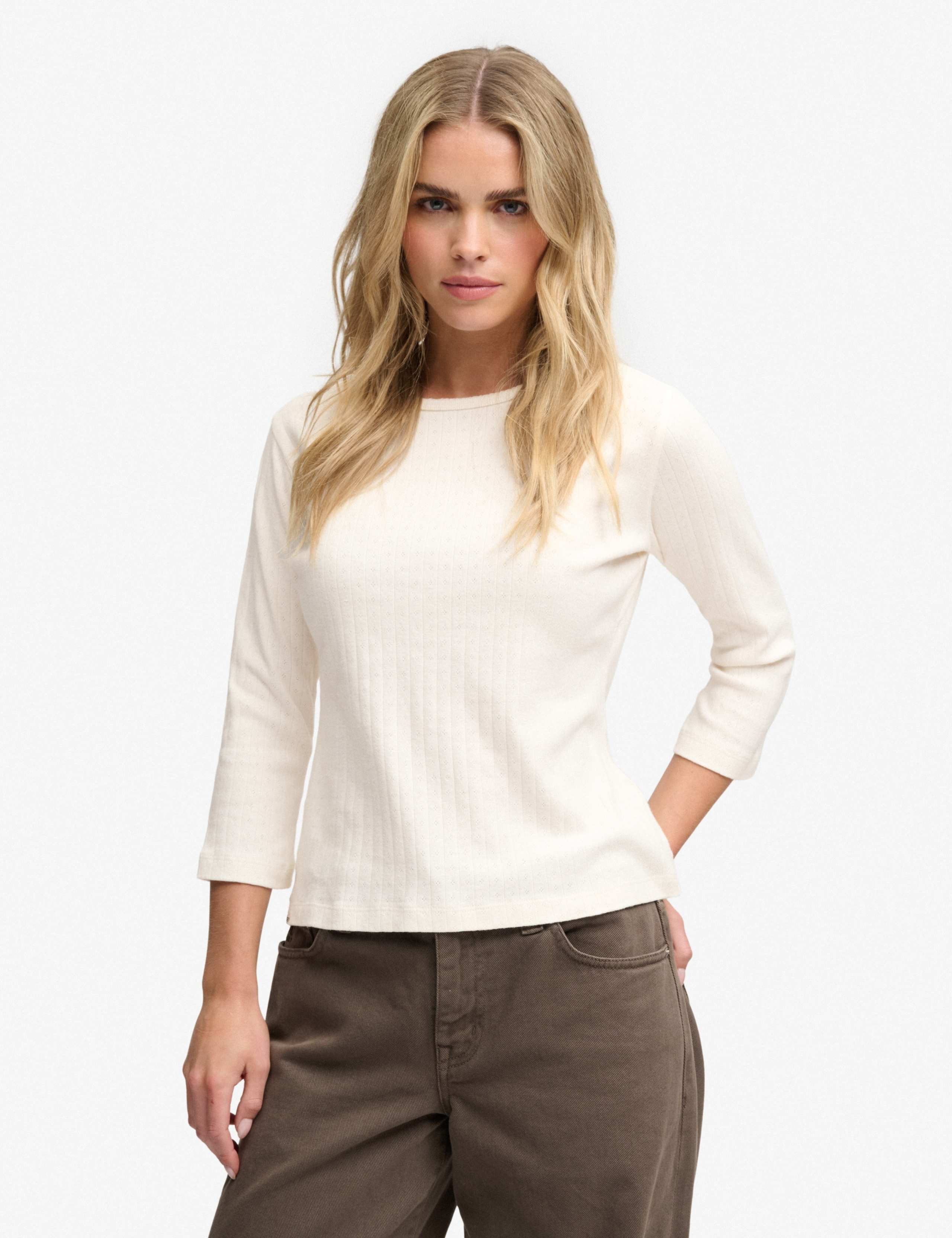 Pure Cotton Pointelle Top