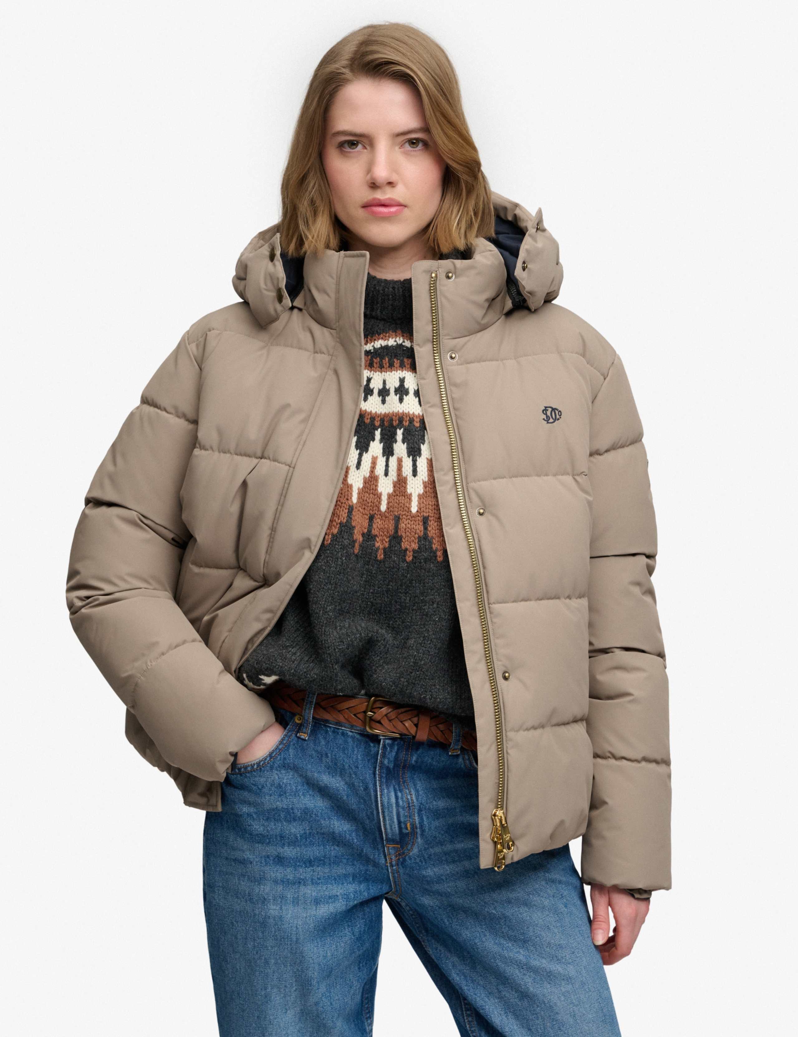 Water Resistant Hooded Relaxed Puffer Jacket