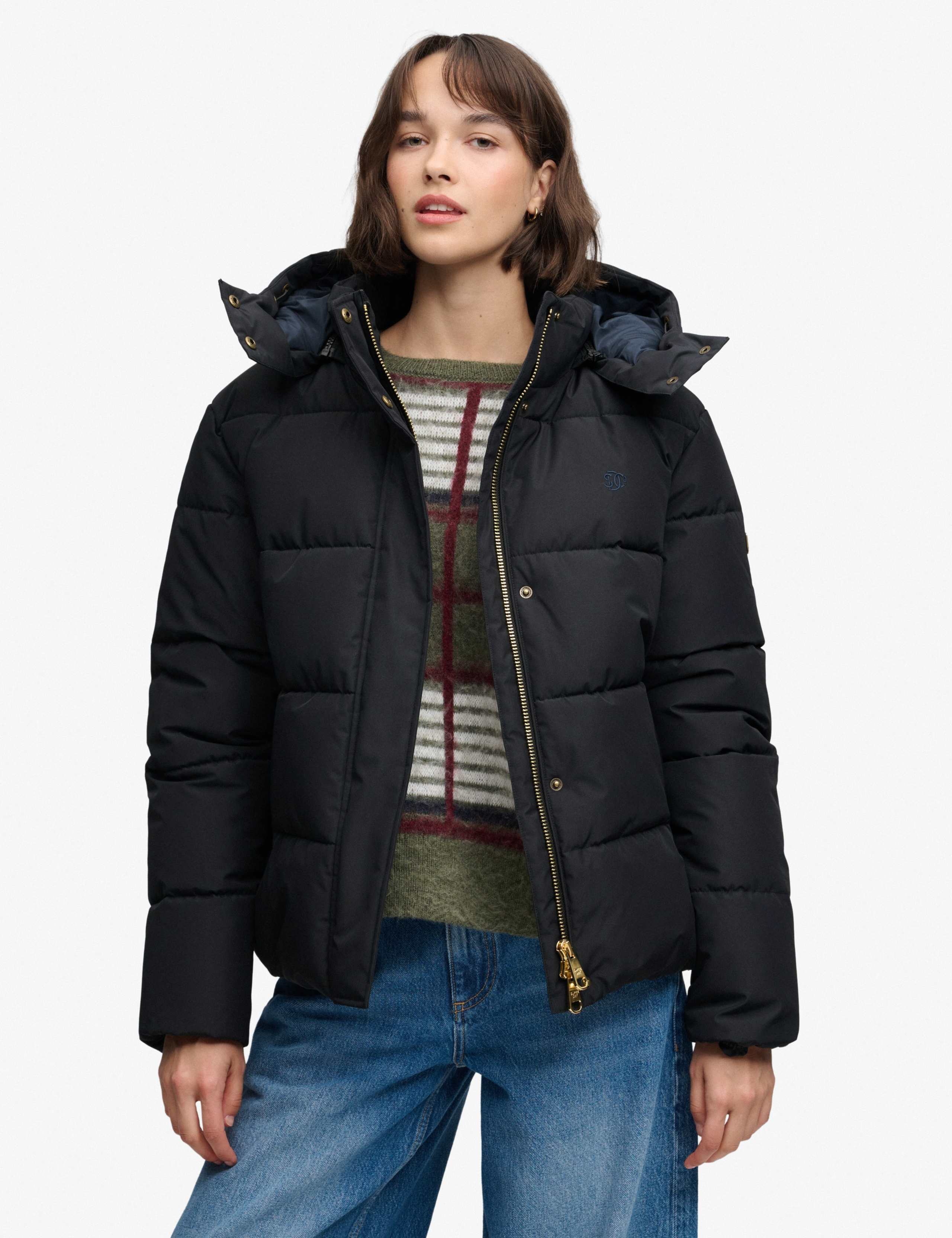 Water Resistant Hooded Relaxed Puffer Jacket