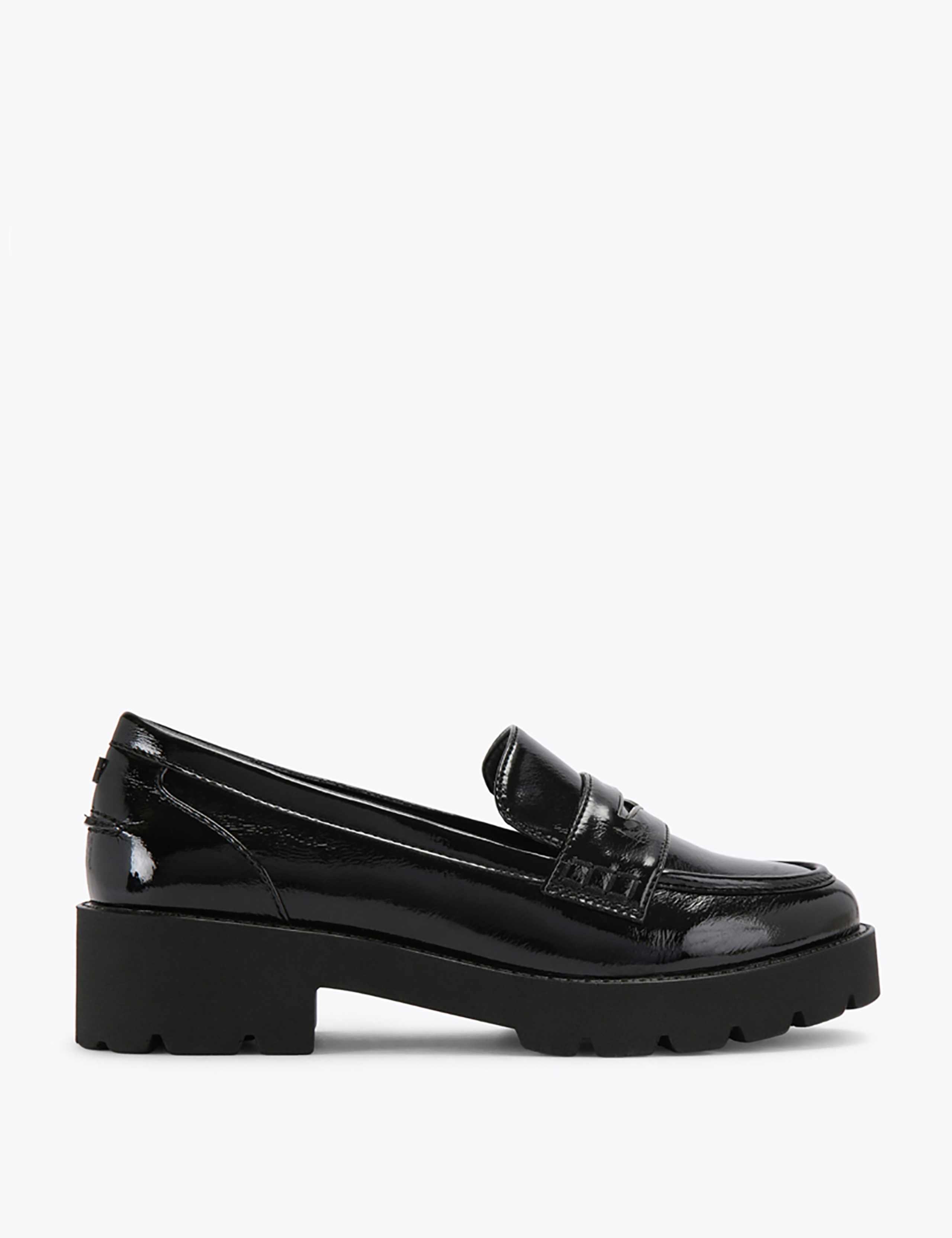 Patent Block Heel Loafers
