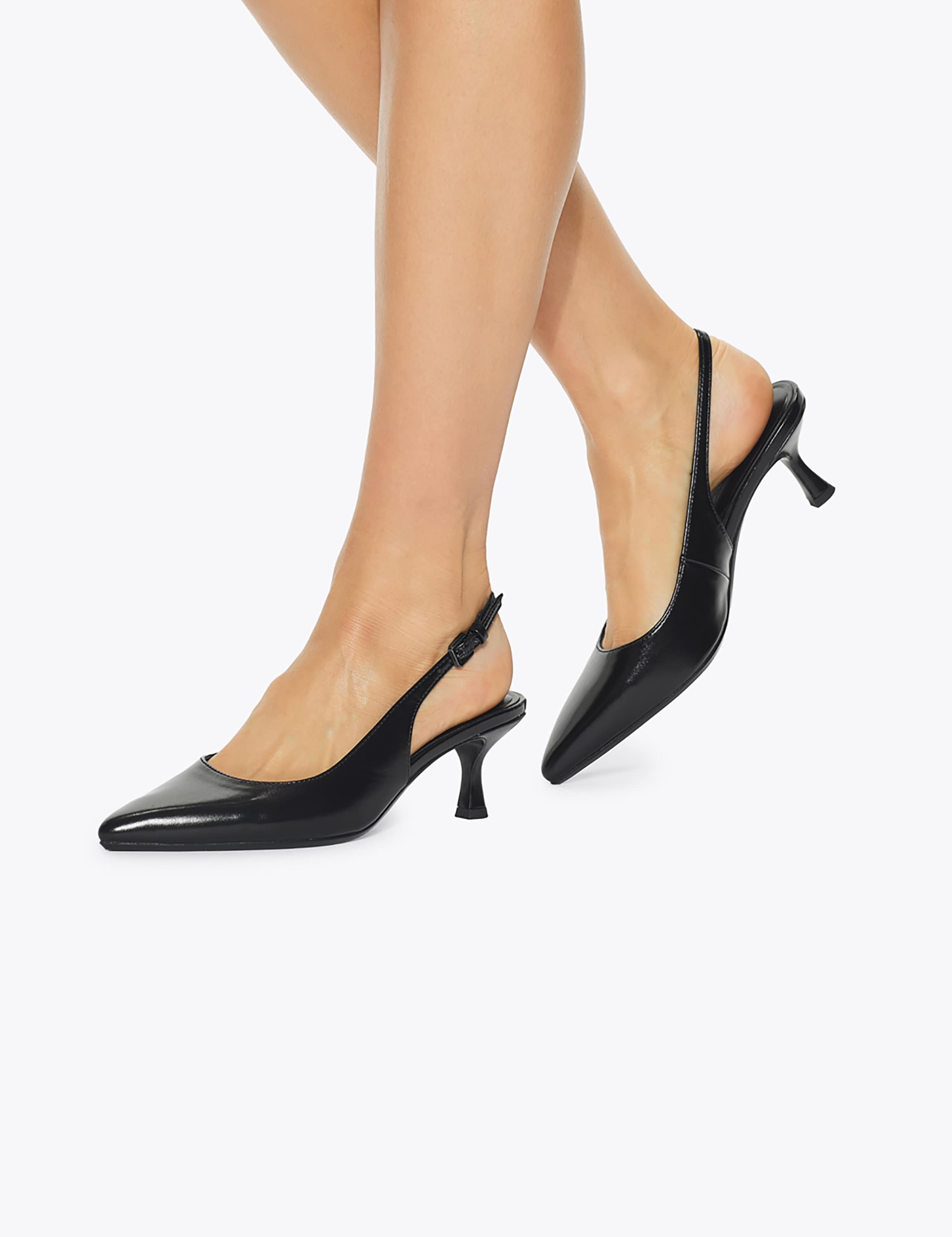 Kitten Heel Slingback Sandals