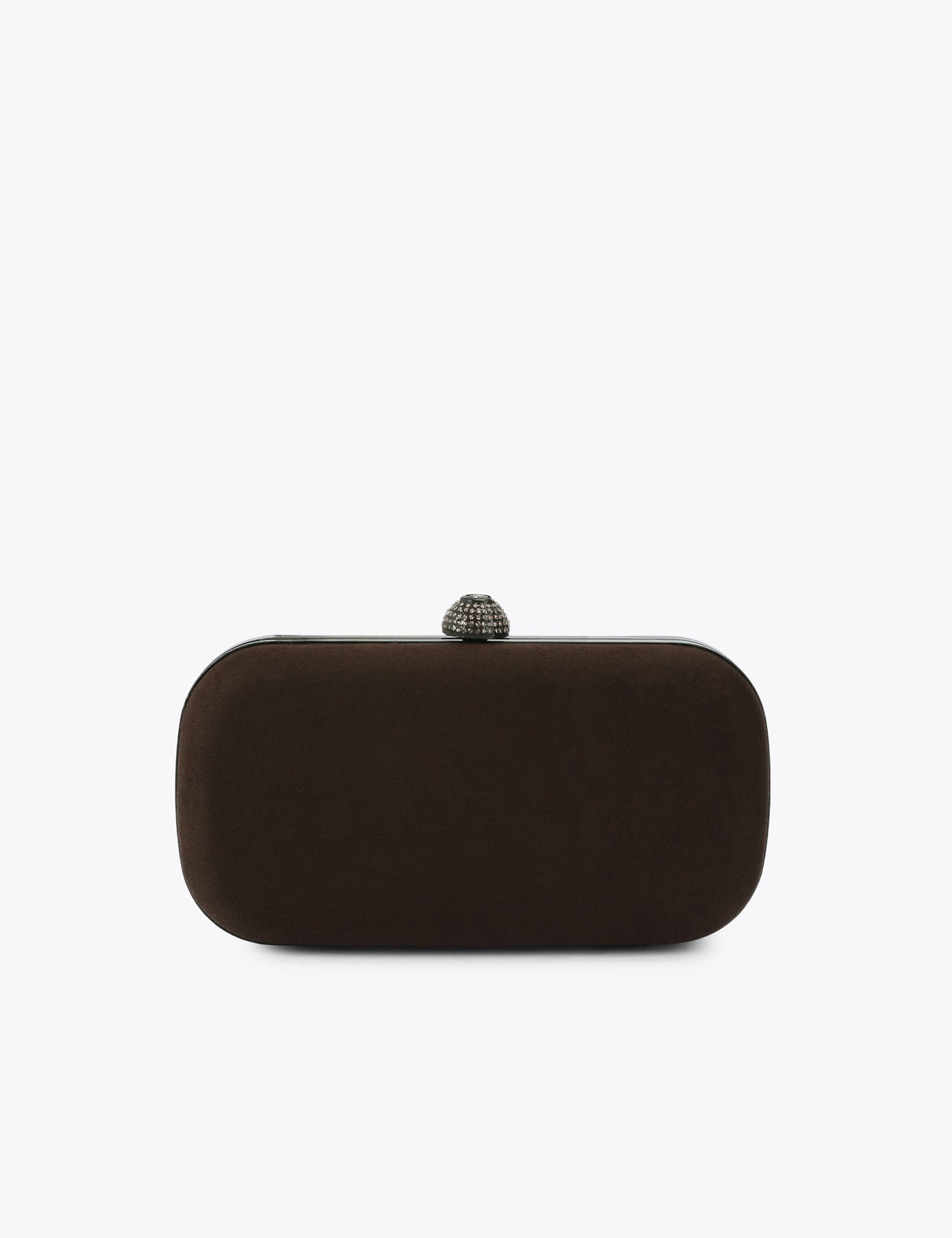 Faux Suede Chain Strap Clutch Bag