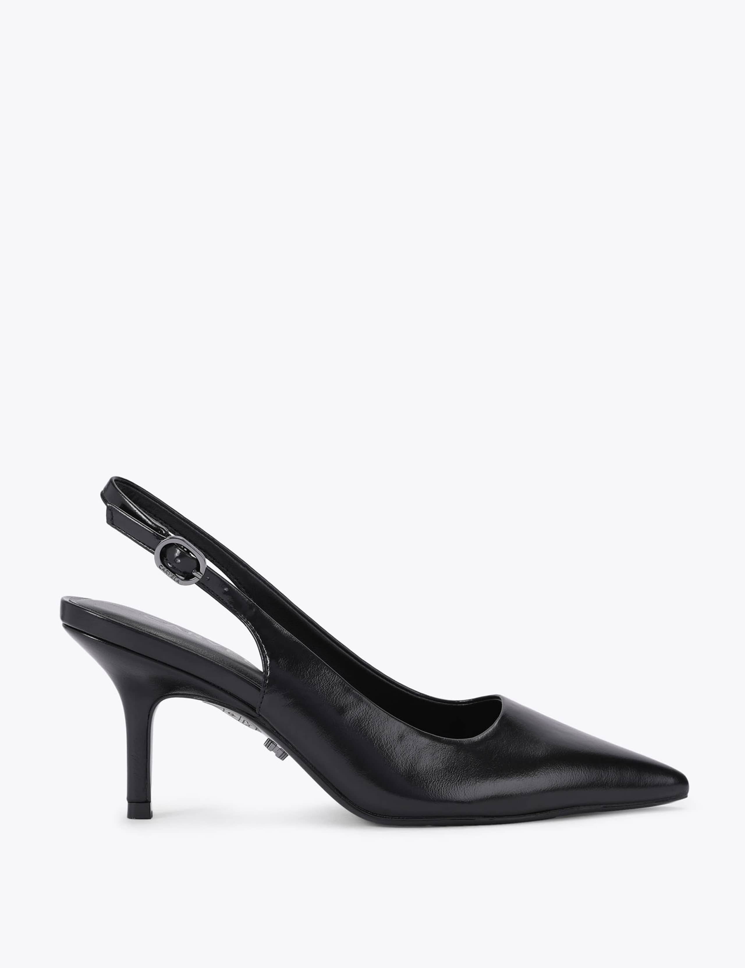 Buckle Stiletto Heel Pointed Slingback Shoes