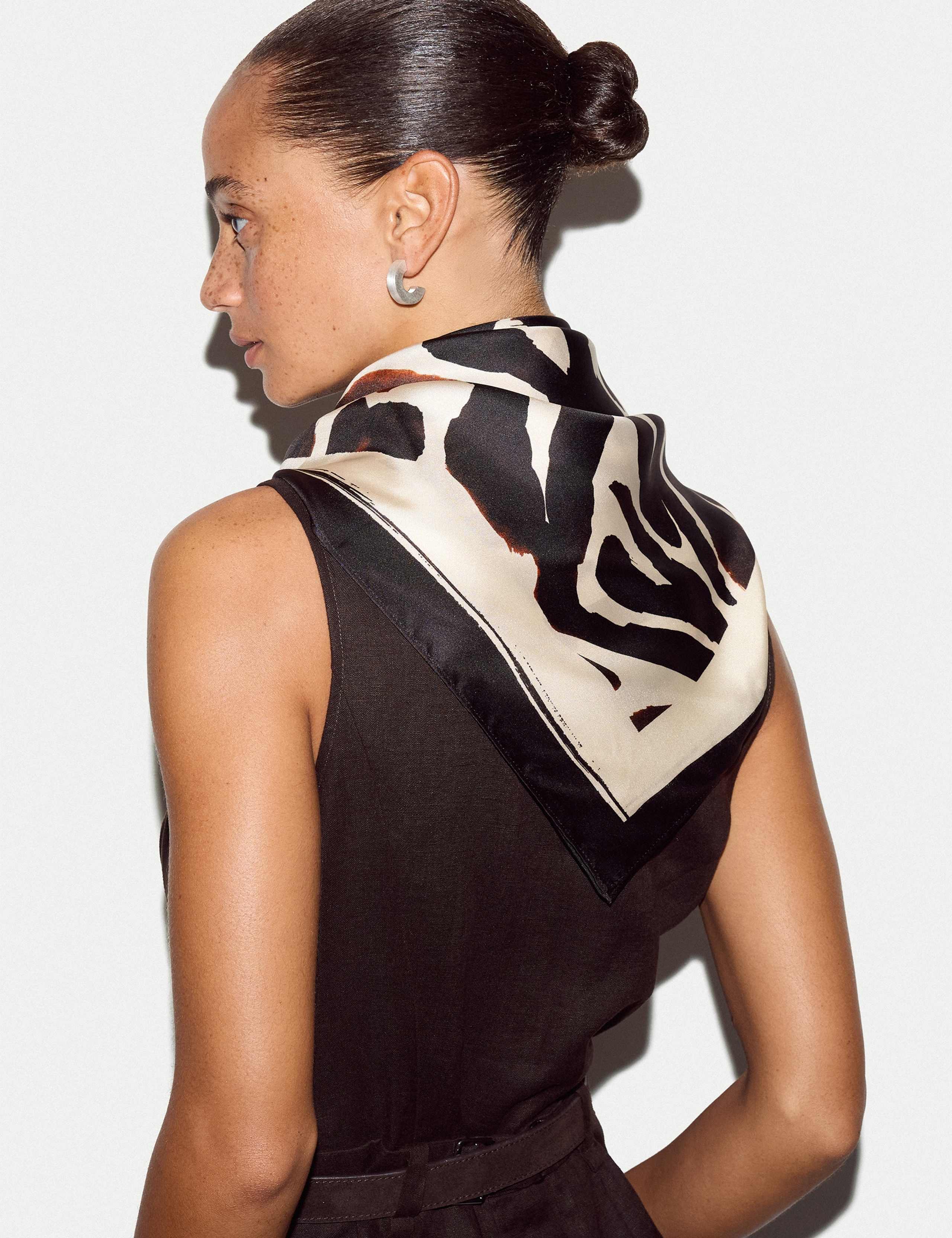 Wool Rich Animal Print Square Scarf