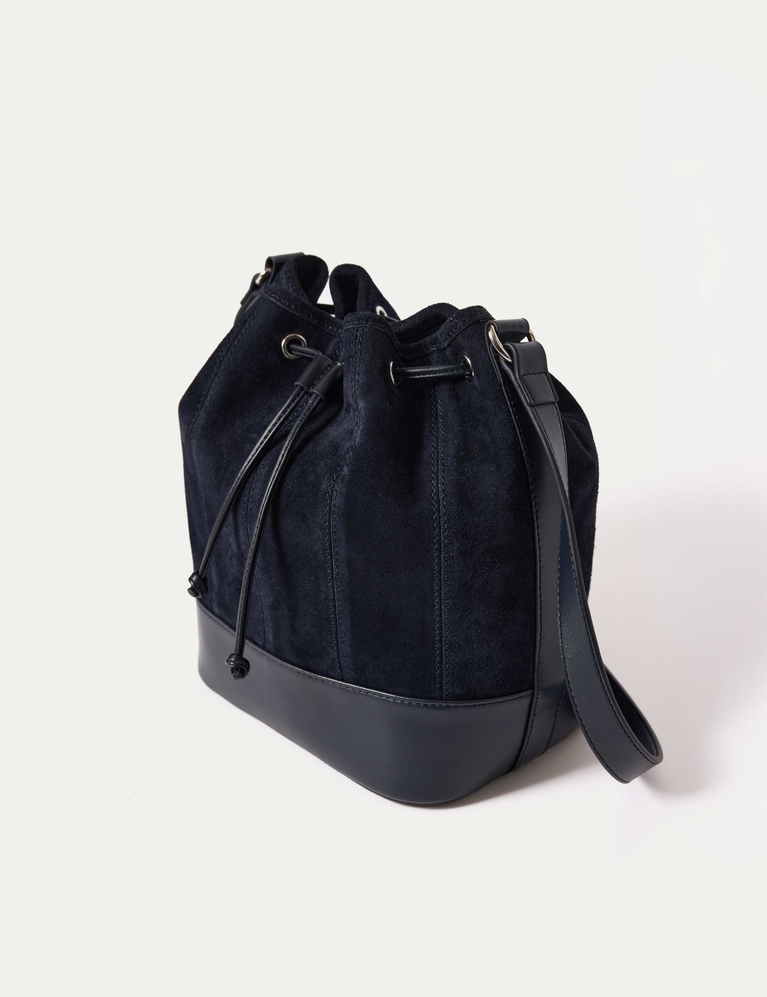 Leather Drawstring Bucket Bag