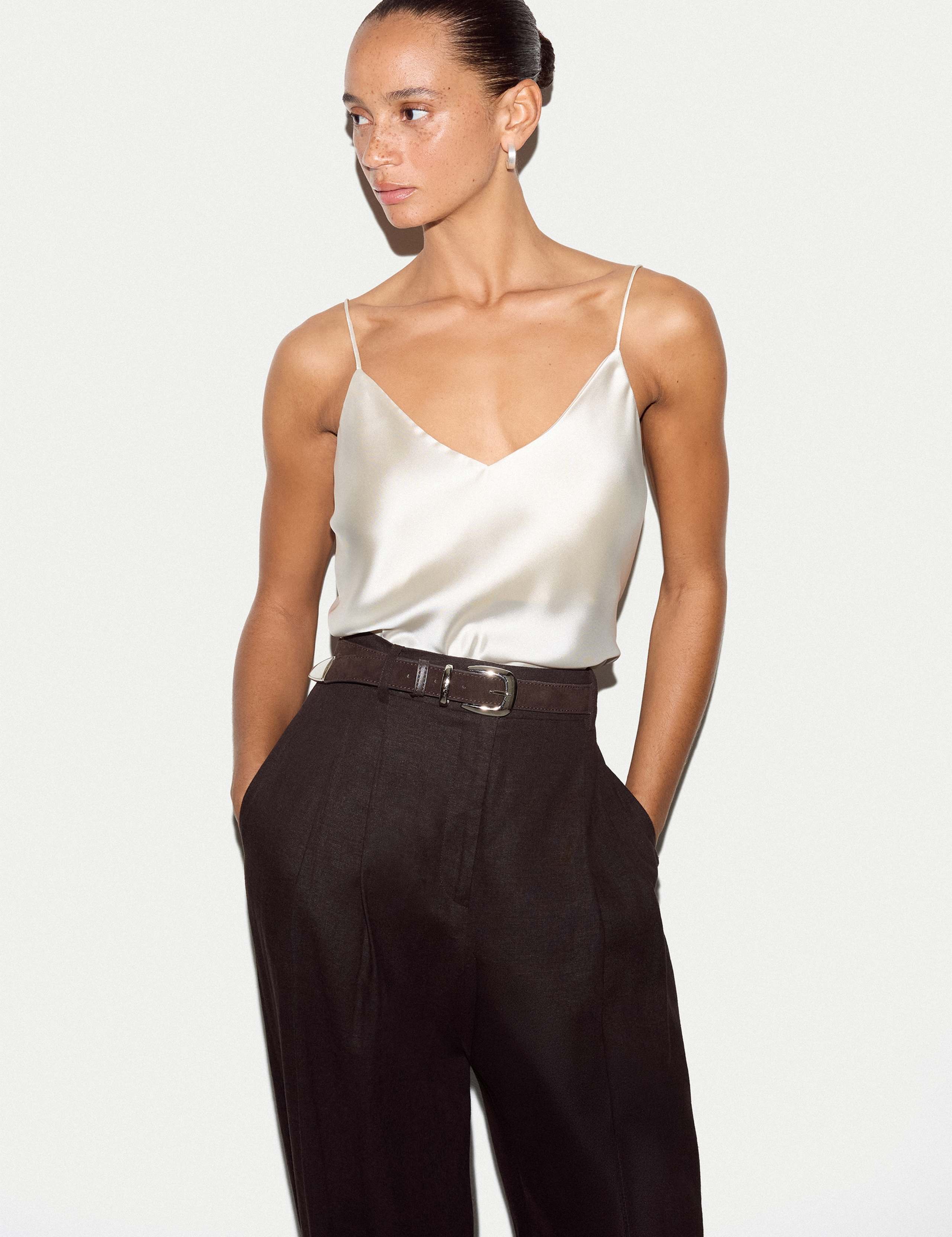 Satin V-Neck Cami Top