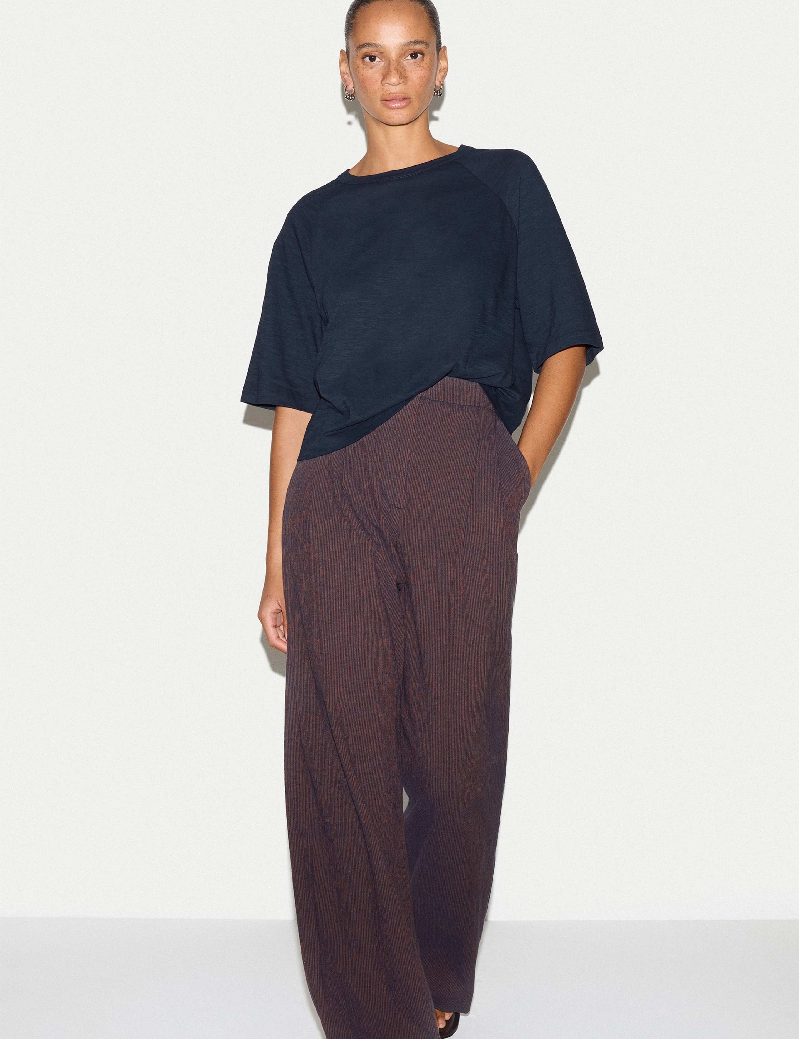 Pure Cotton Slub Boxy Top