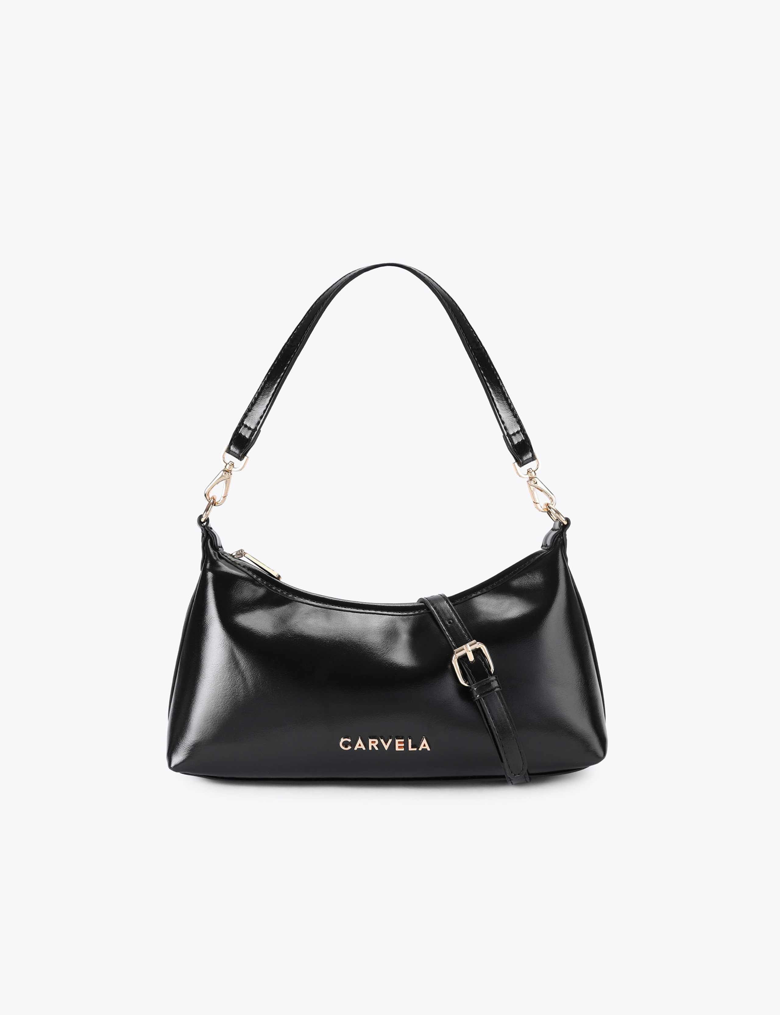Faux Leather Patent Finish Shoulder Bag