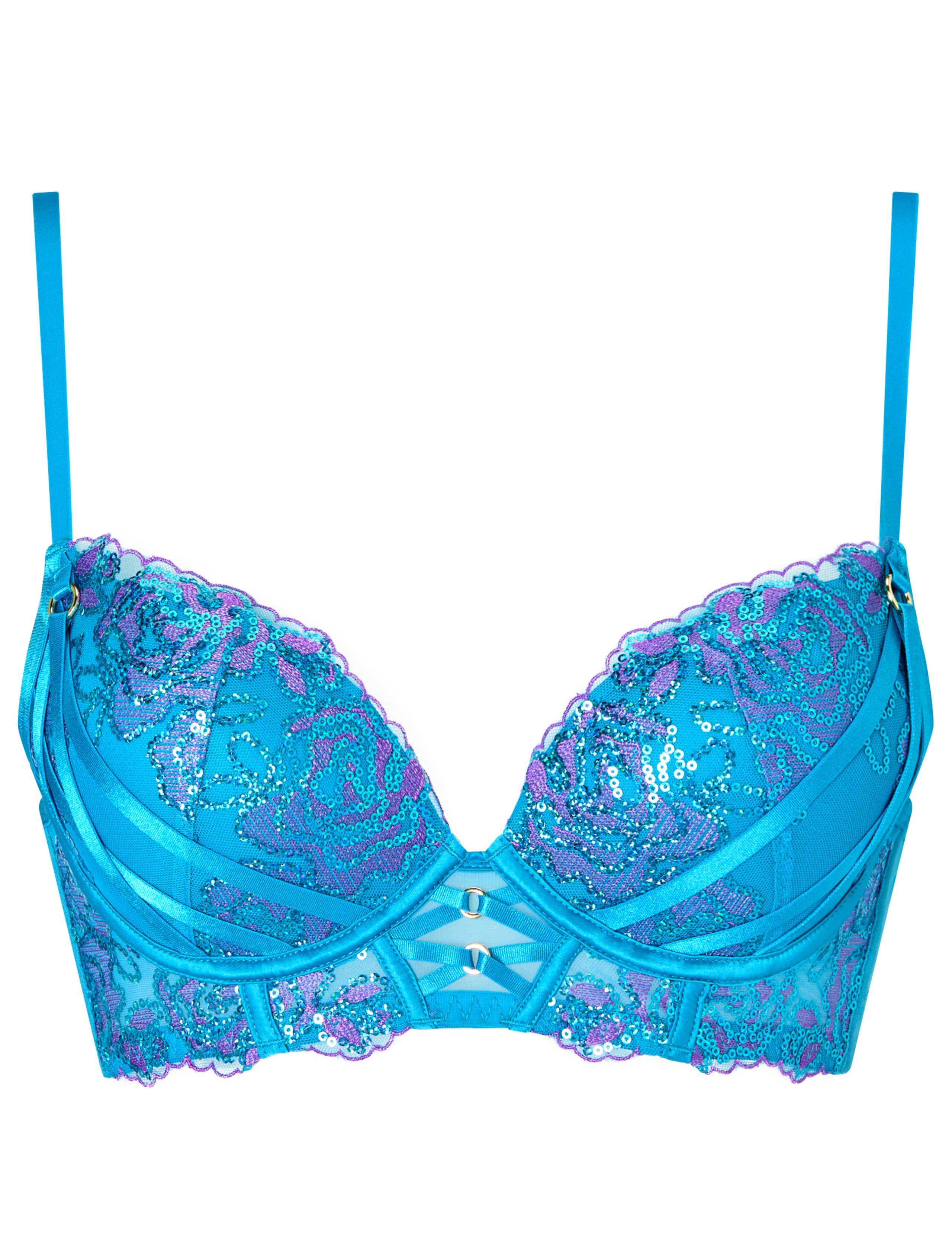Sequin Wired Plunge Bra Set (A-E) 1 of 9