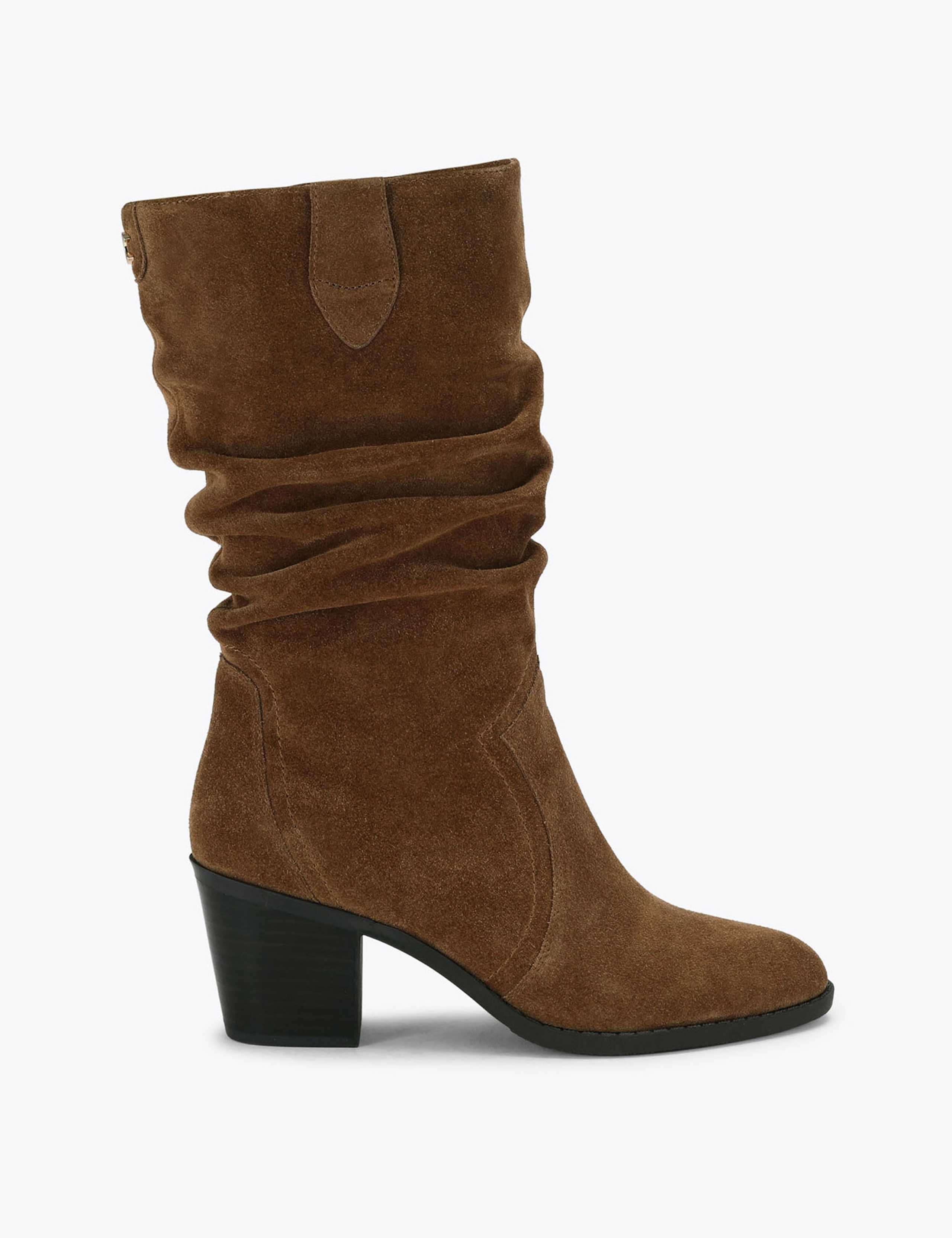 Slouch Block Heel Mid Calf Boots