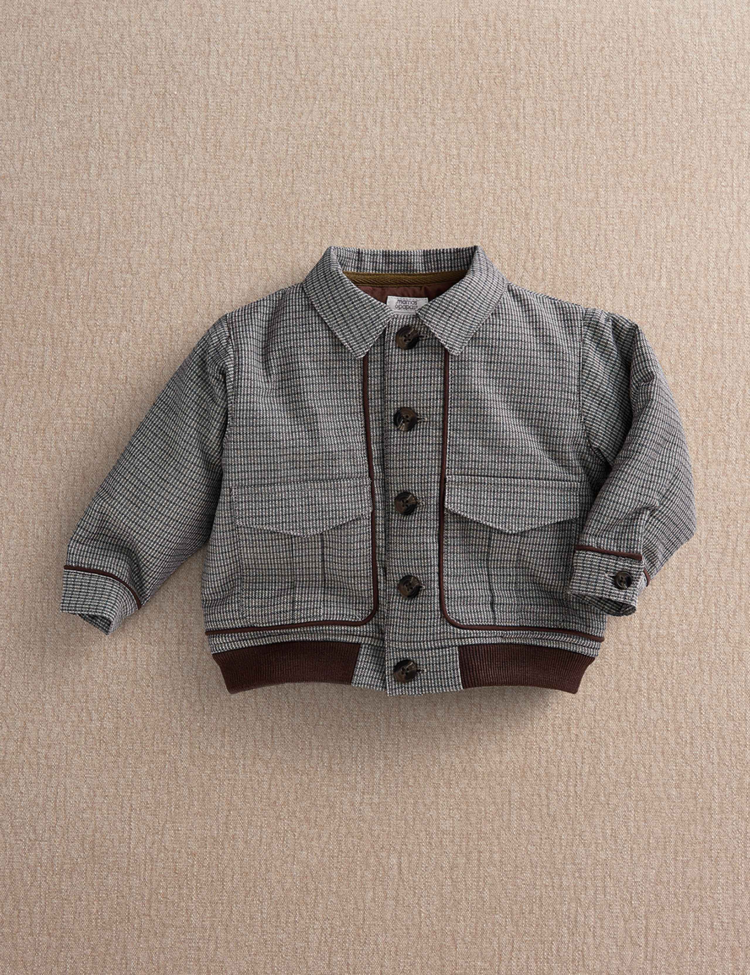 Cotton Rich Houndstooth Bomber Jacket (3-36 Mths)