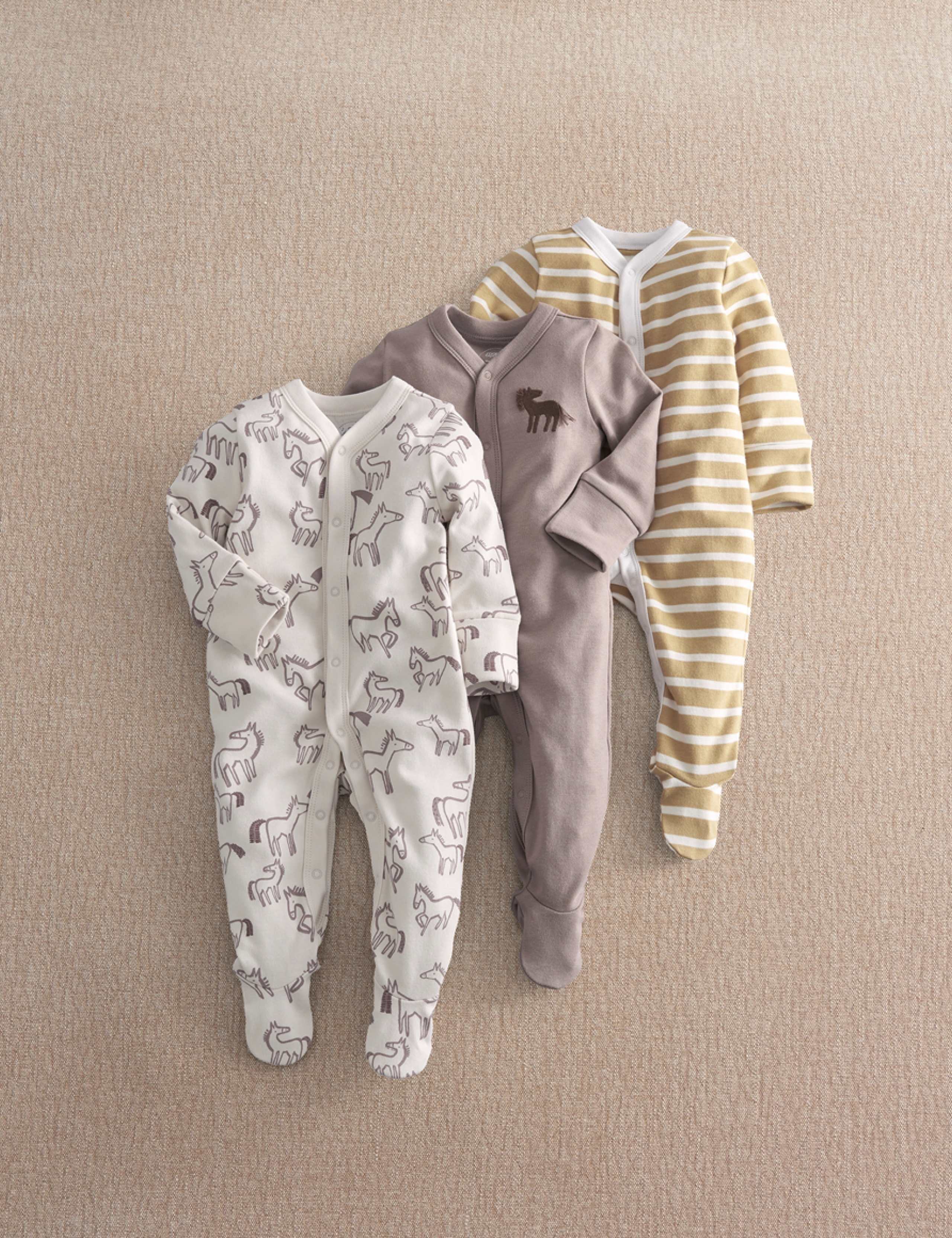 3 Pack Horse Sleepsuits (0-2 Yrs)