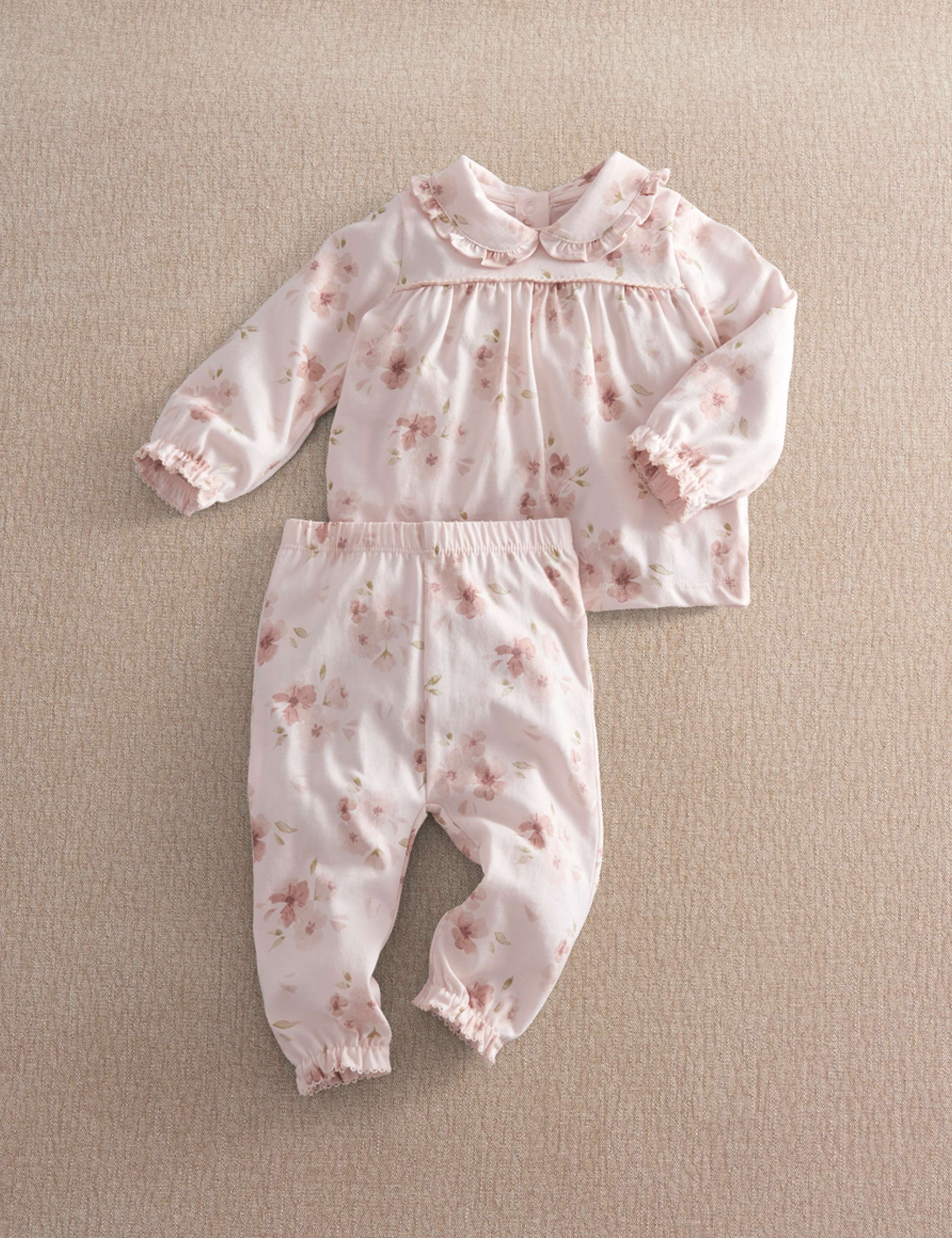 Jersey Watercolour Floral Pyjamas (3-36 Mths)