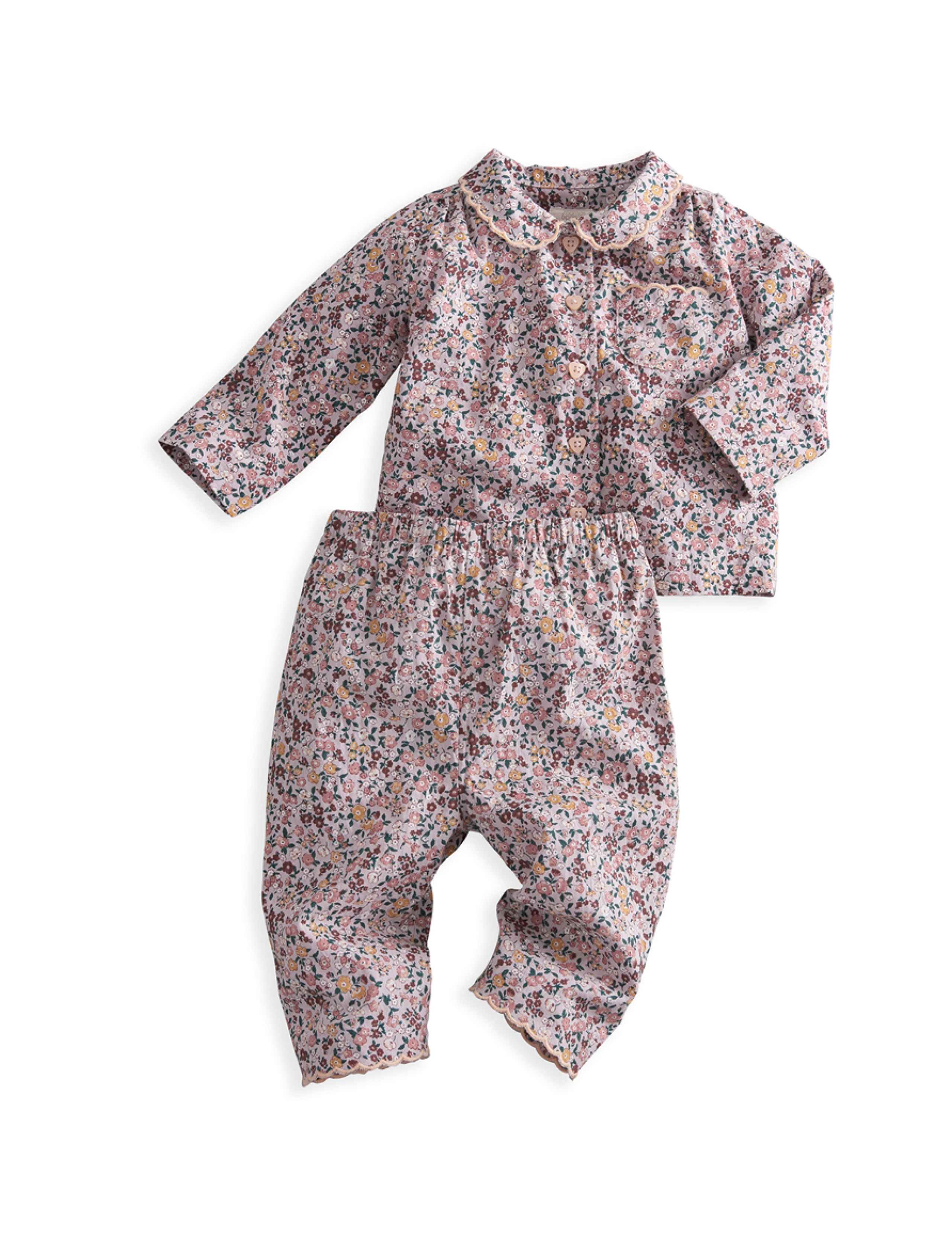 Pure Cotton Vintage Floral Woven Pyjamas (3-36 Mths)