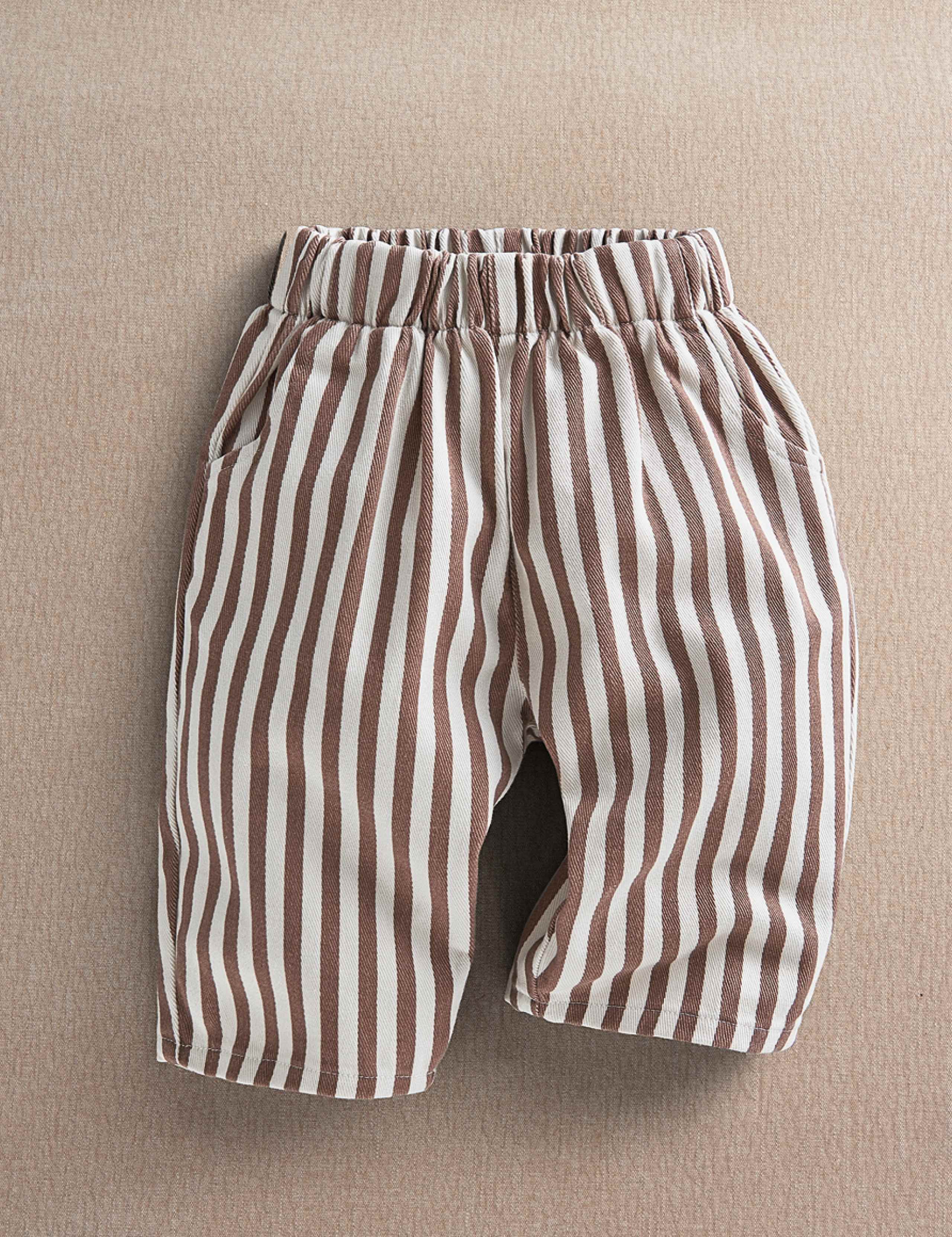 Cotton Rich Striped Trousers