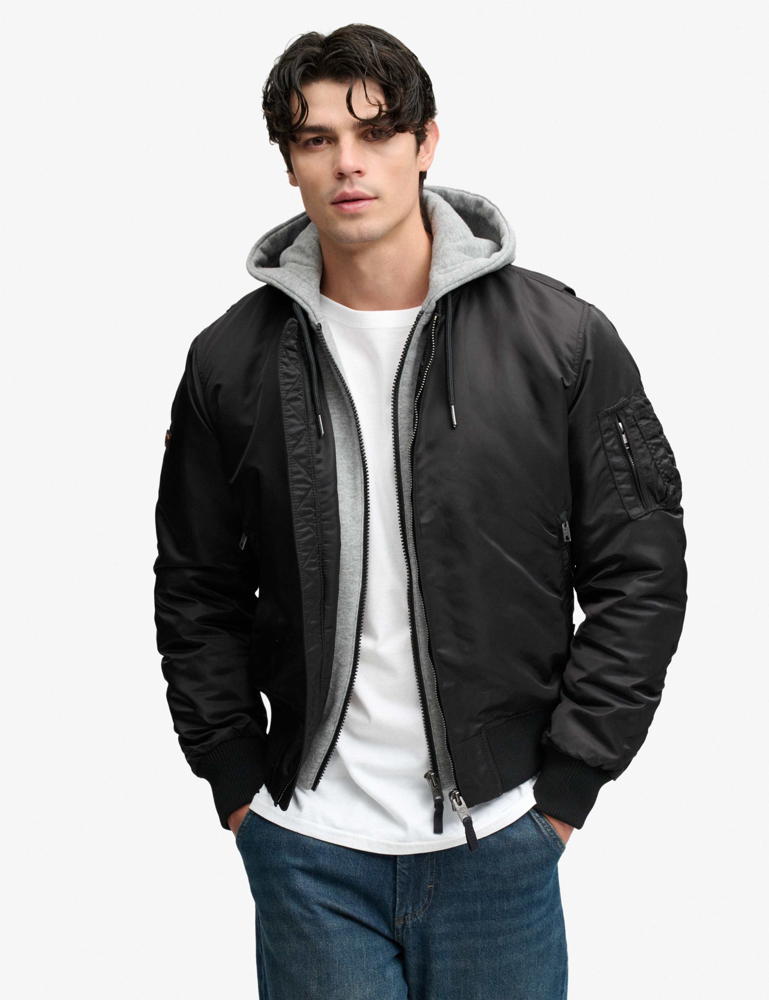 Padded Hooded Bomber Jacket