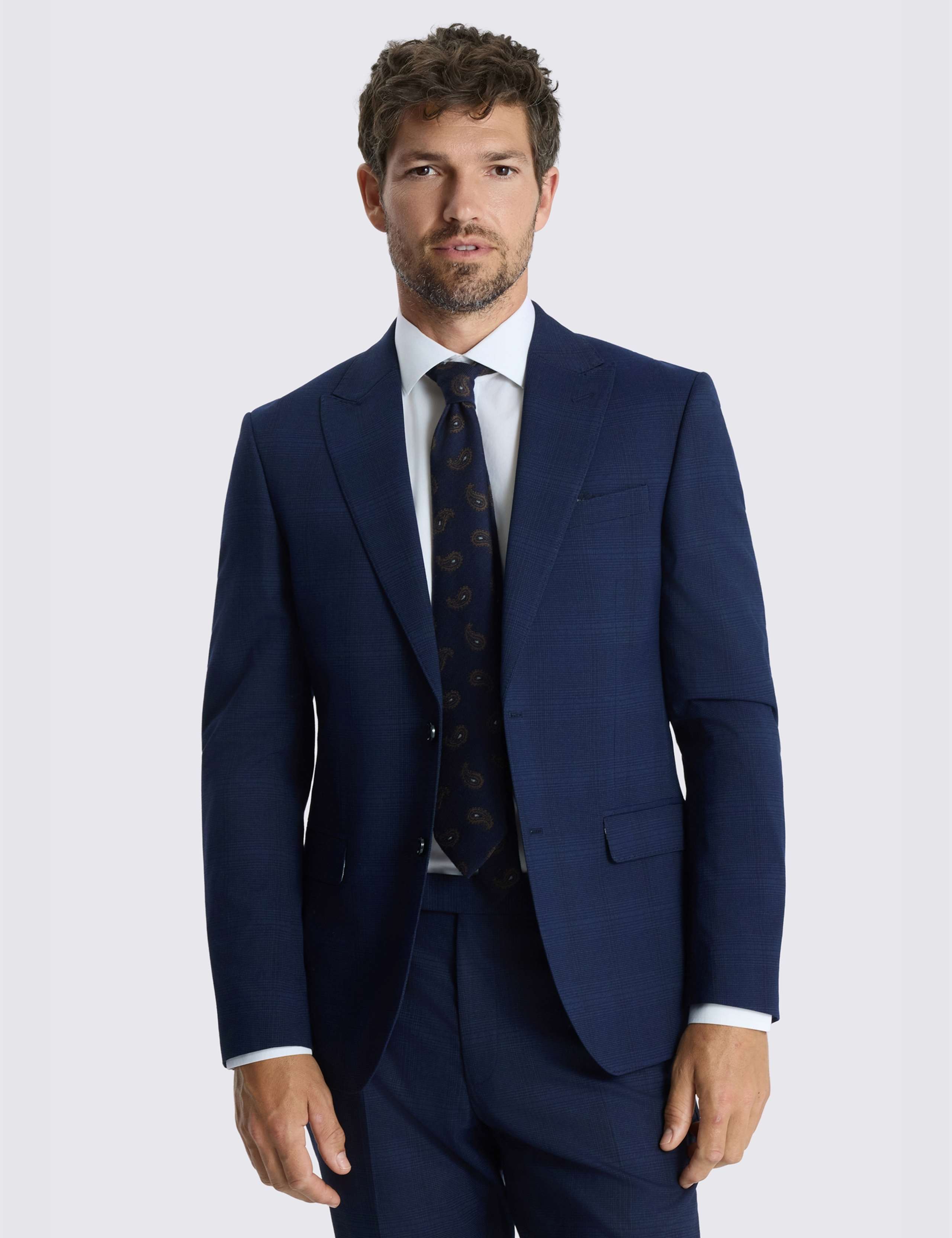 Slim Fit Check Stretch Suit Jacket