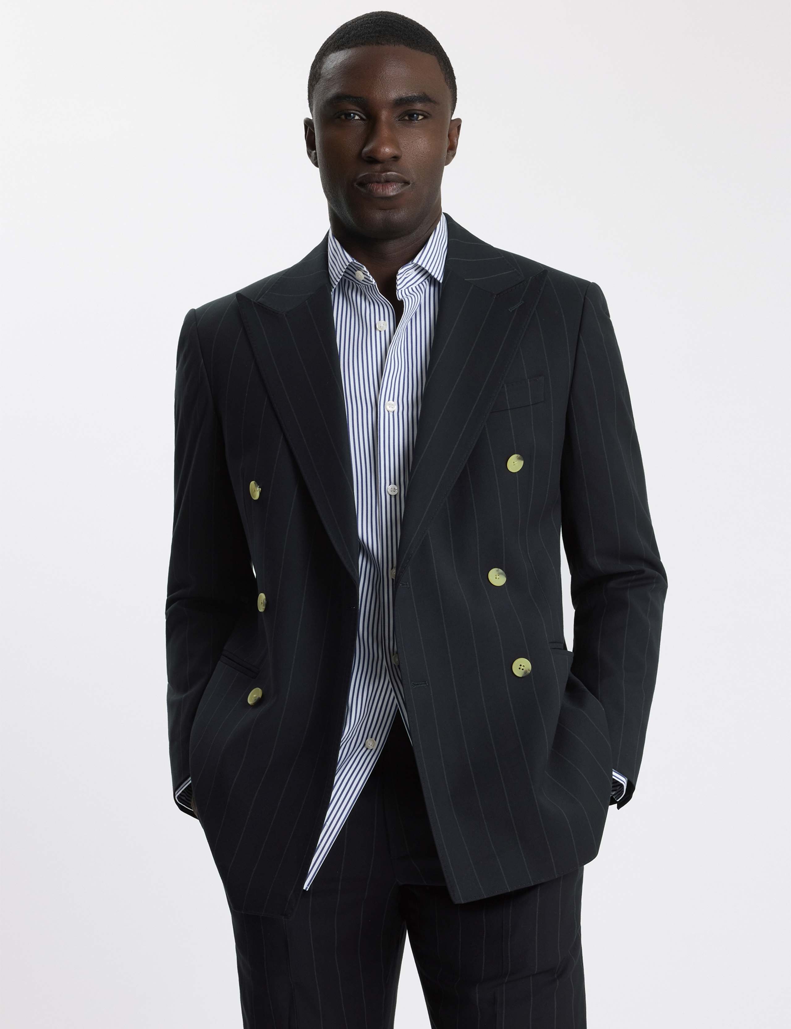 Tailored Fit Pinstripe Suit Jacket