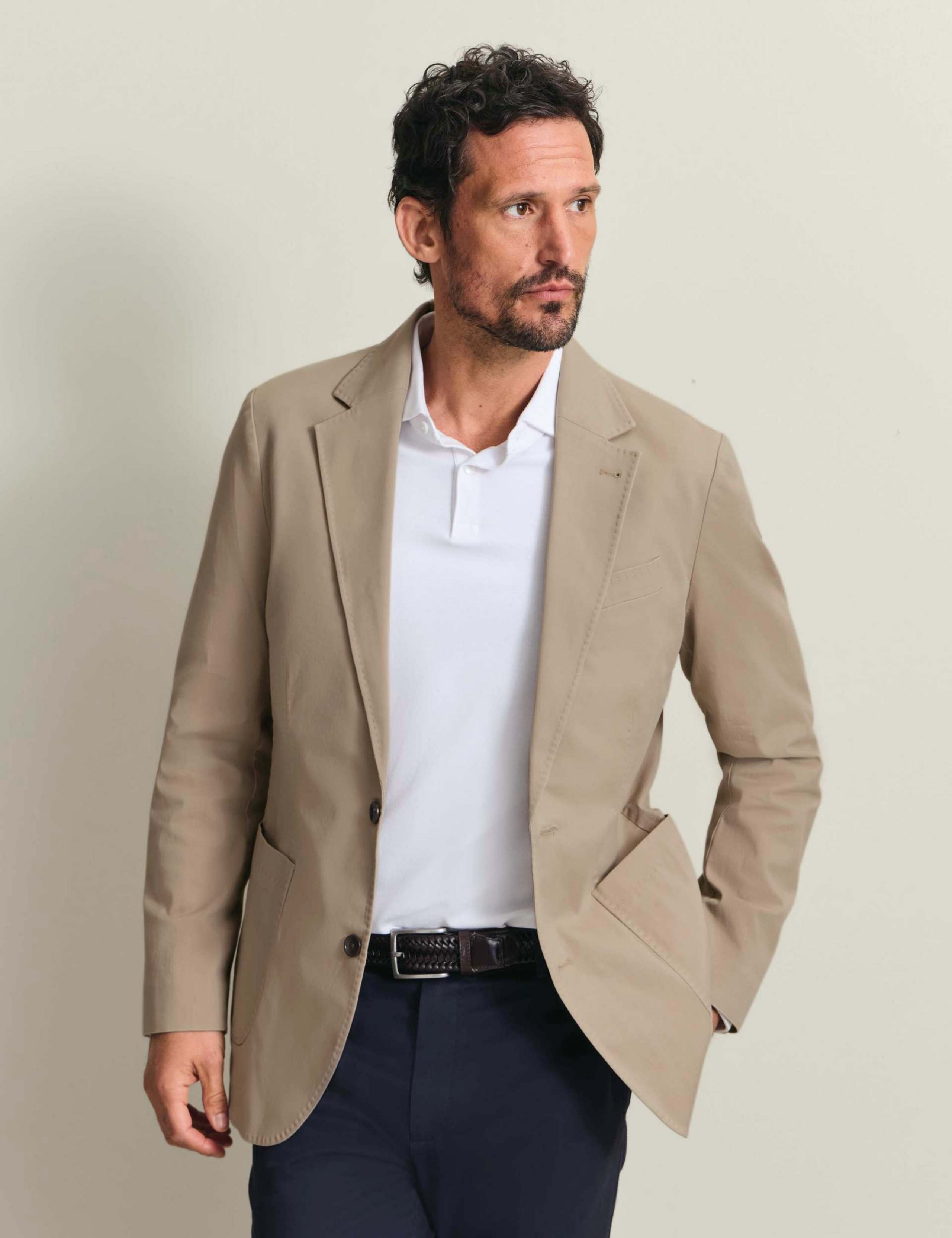 Slim Fit Cotton Rich Stretch Blazer