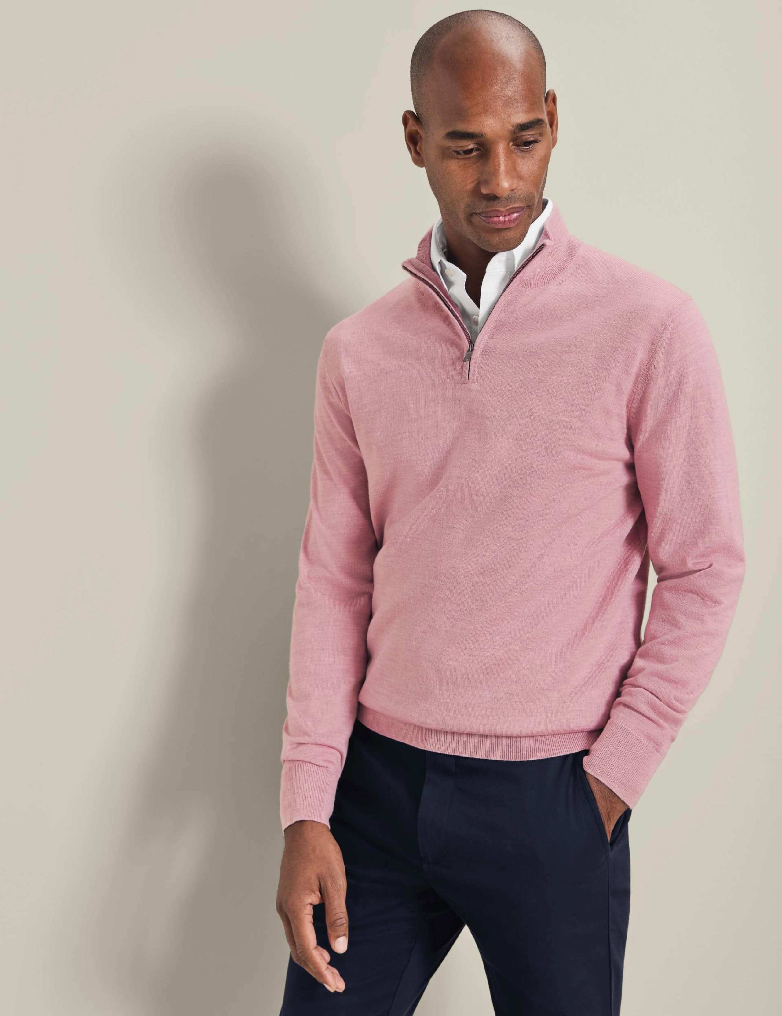 Pure Merino Wool Half Zip Jumper