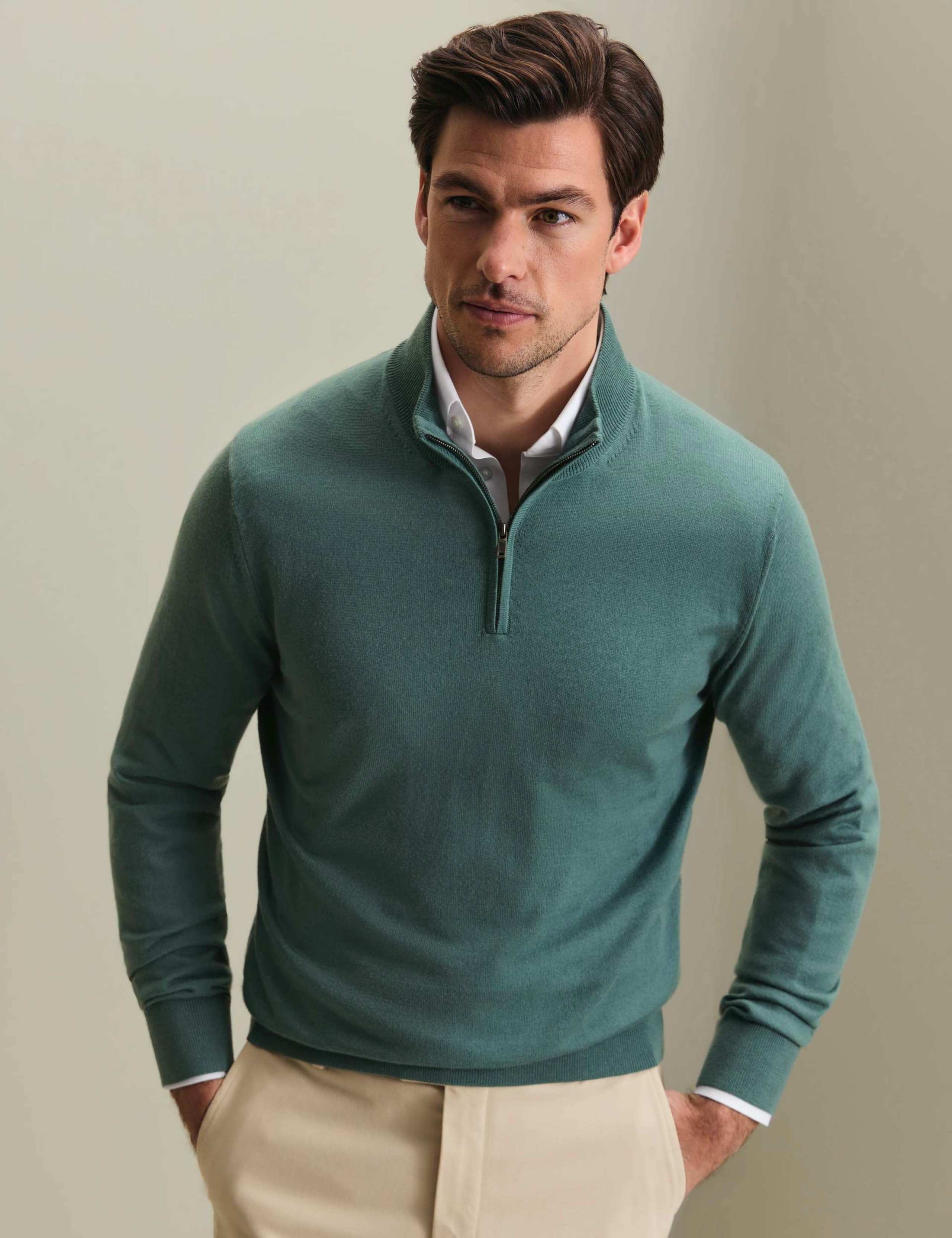 Pure Merino Wool Half Zip Jumper