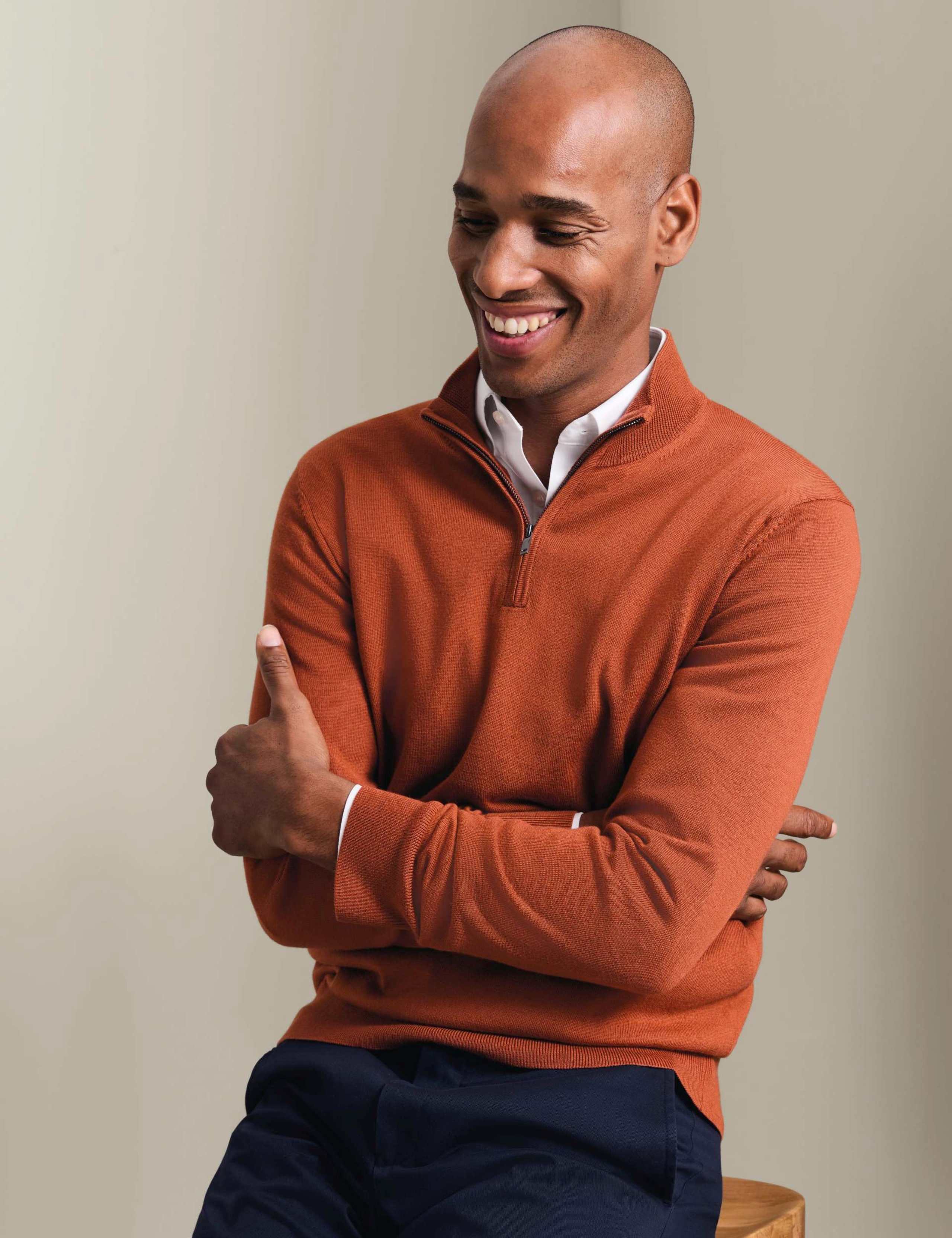 Pure Merino Wool Half Zip Jumper