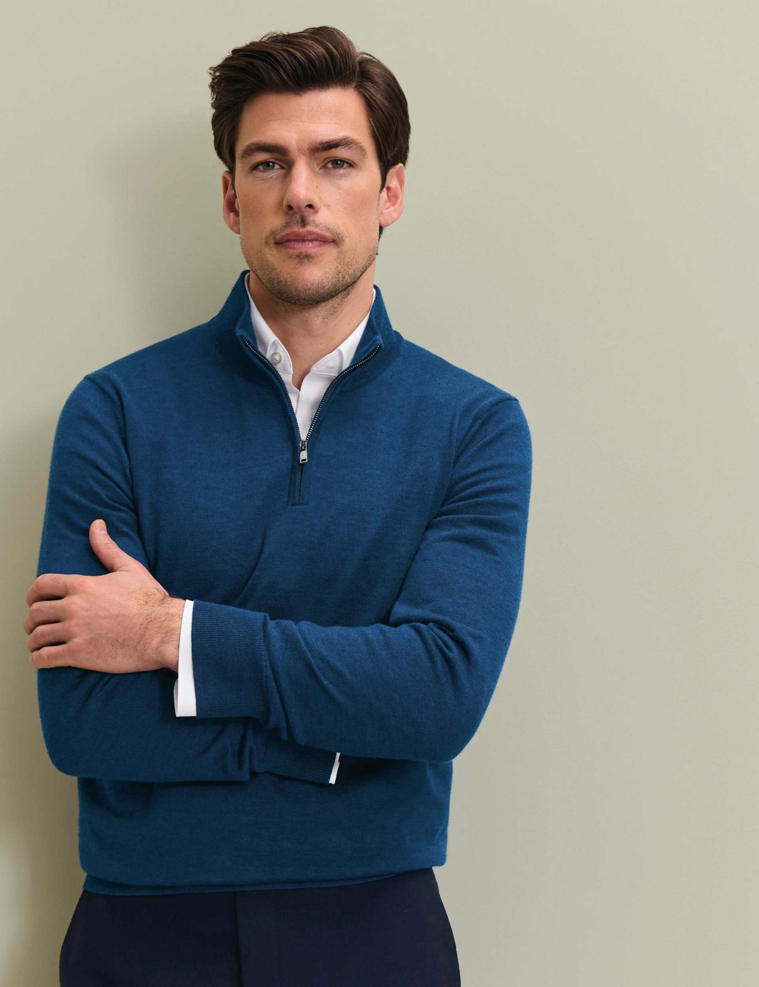 Pure Merino Wool Half Zip Jumper