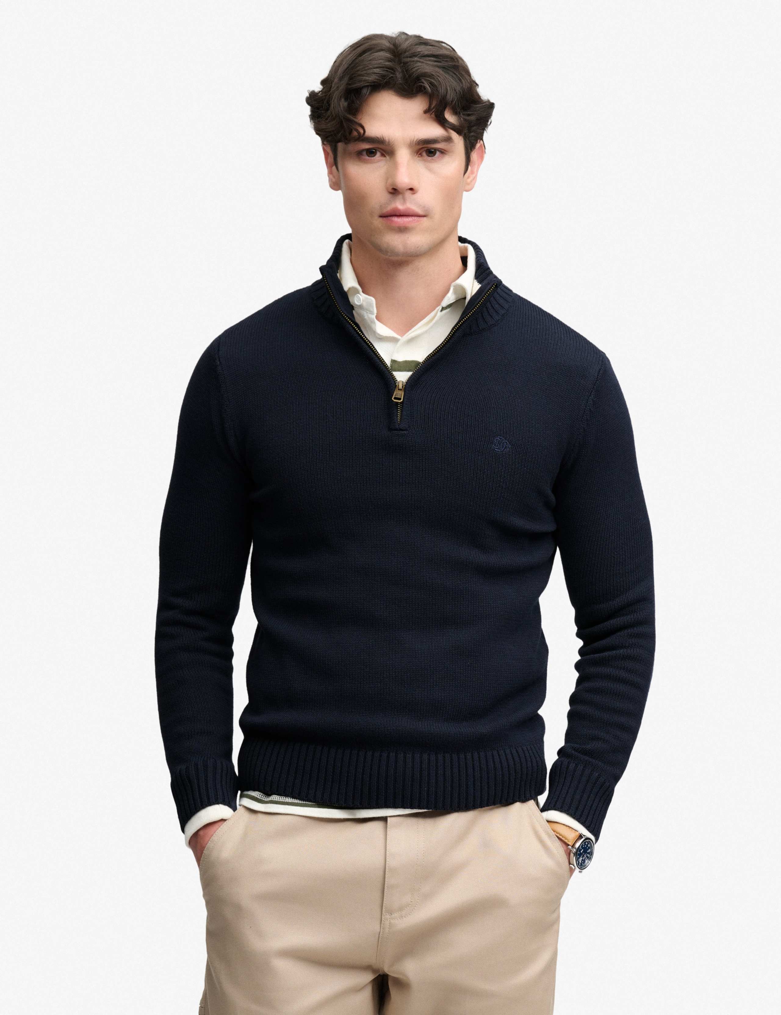 Pure Cotton Half Zip Jumper