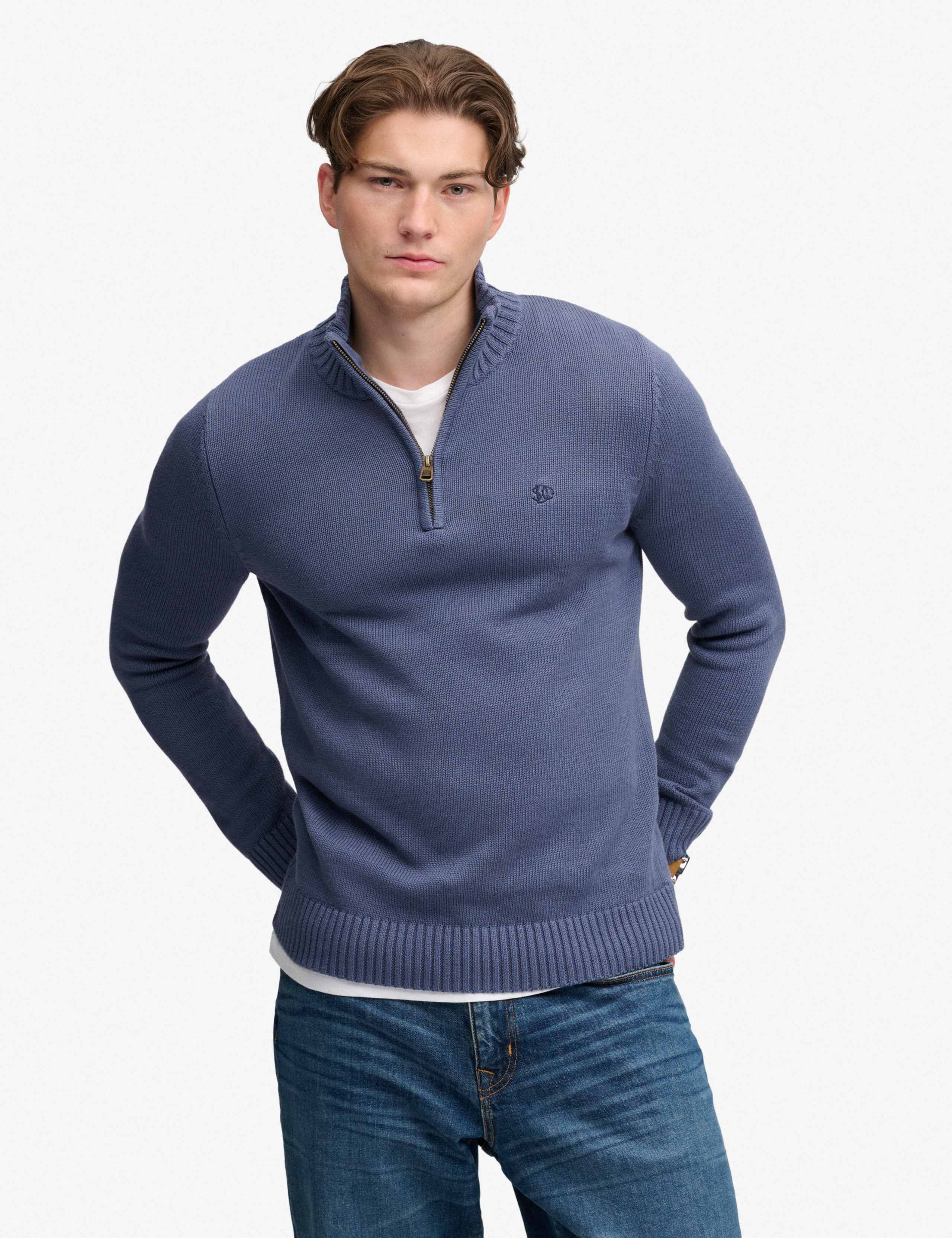 Pure Cotton Half Zip Jumper