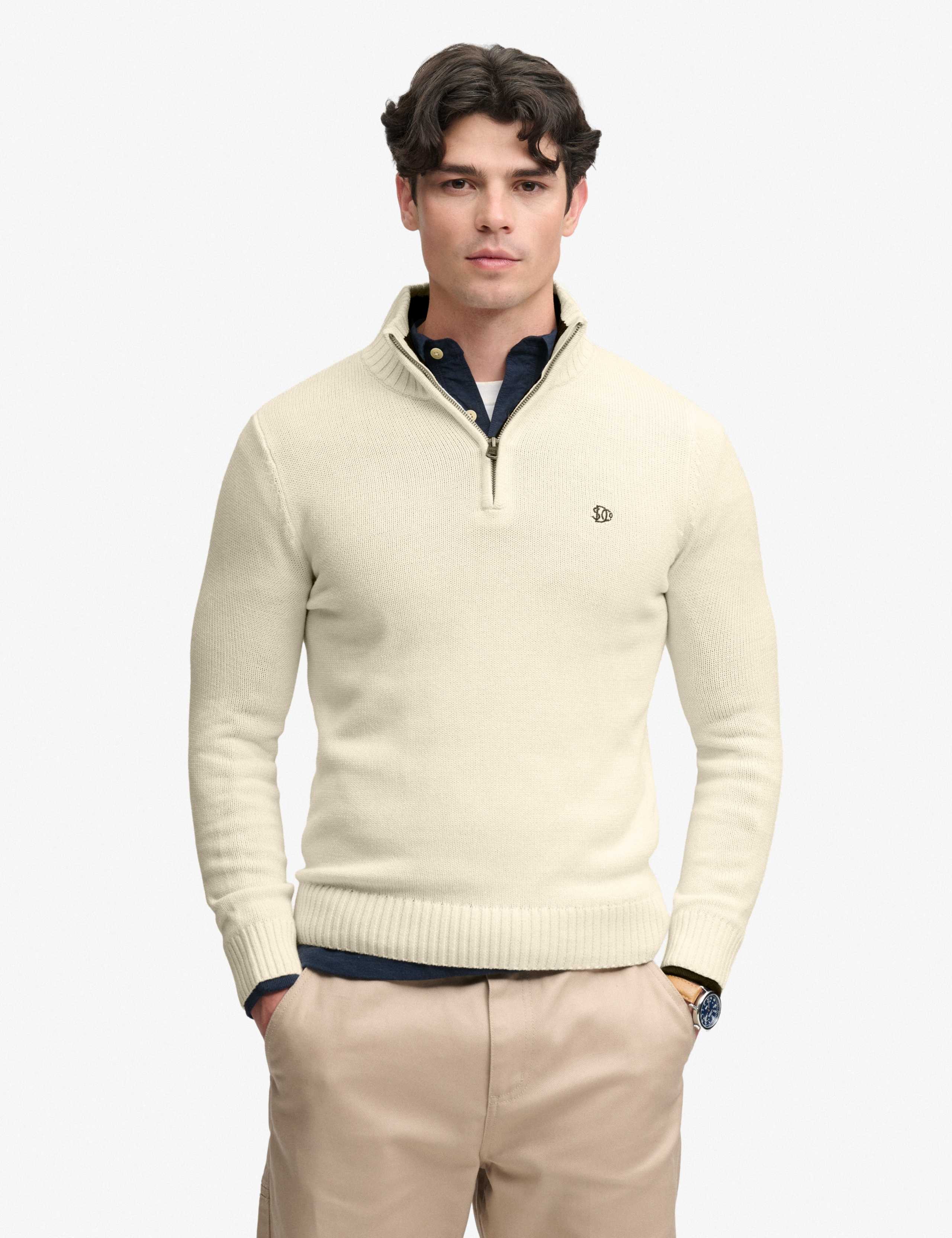 Pure Cotton Half Zip Jumper