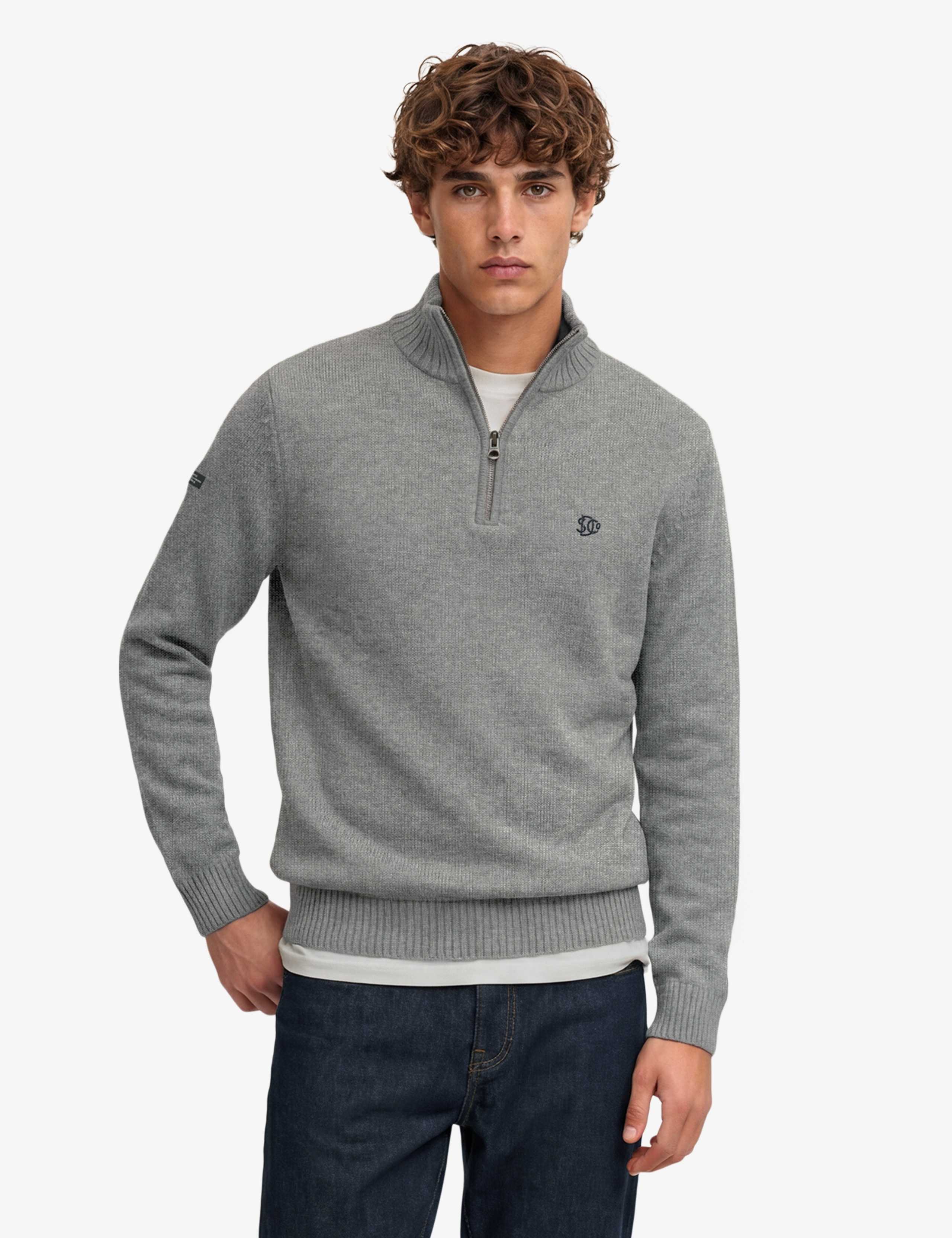 Pure Cotton Half Zip Jumper