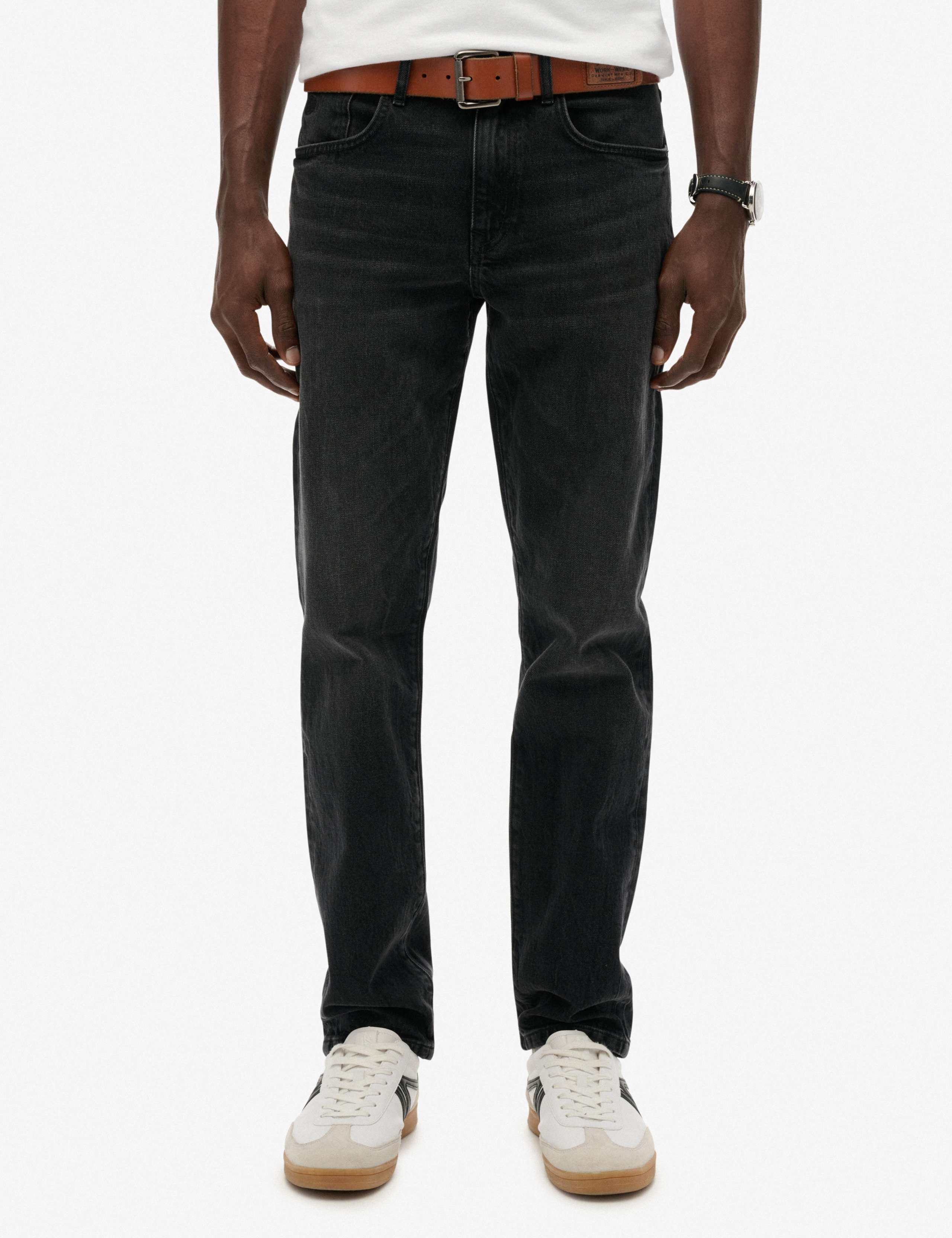 Straight Fit Vintage Wash Jeans