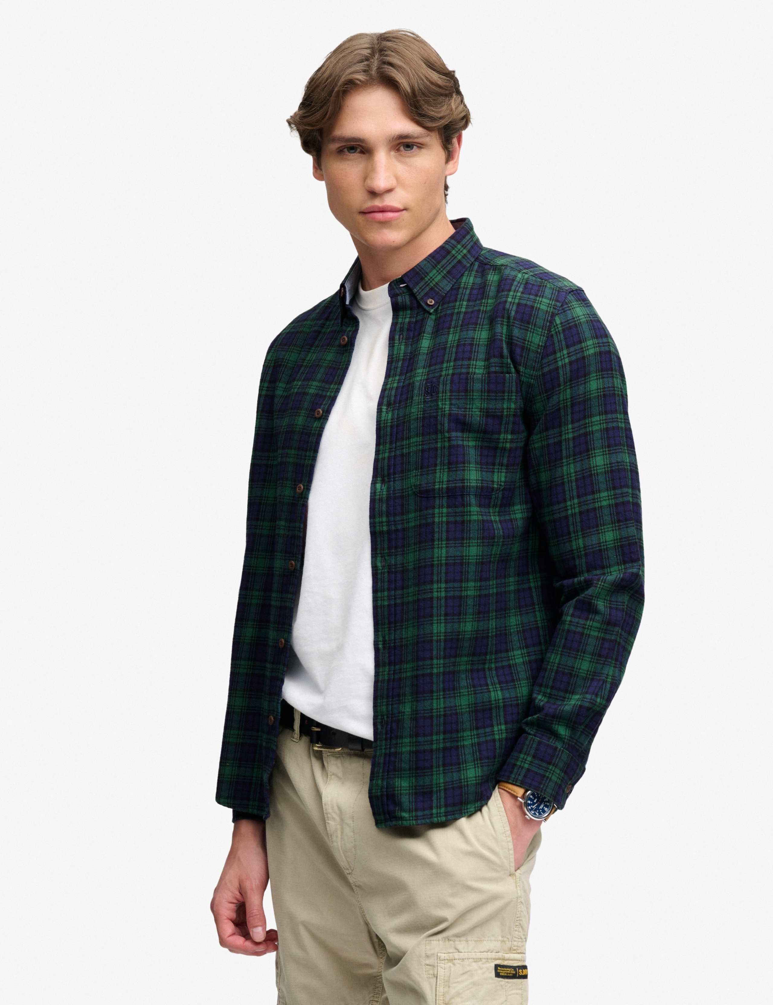 Relaxed Fit Pure Cotton Flannel Checked Shirt