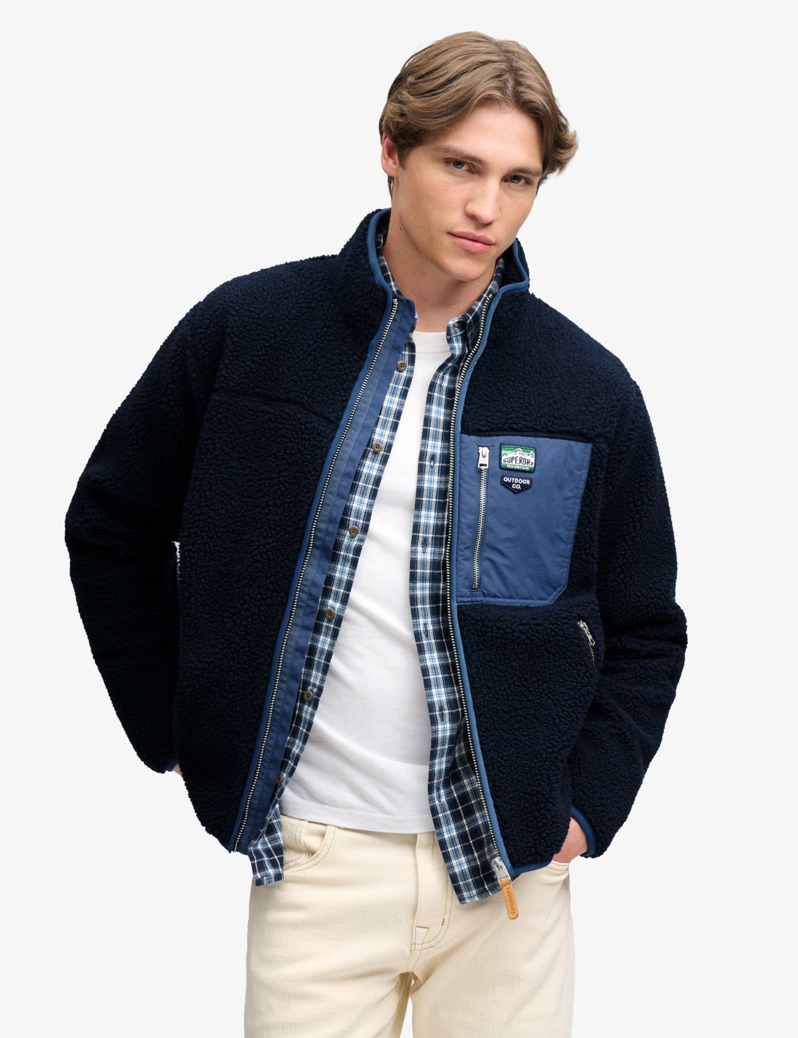 Fleece Funnel Neck Zip Up Jacket