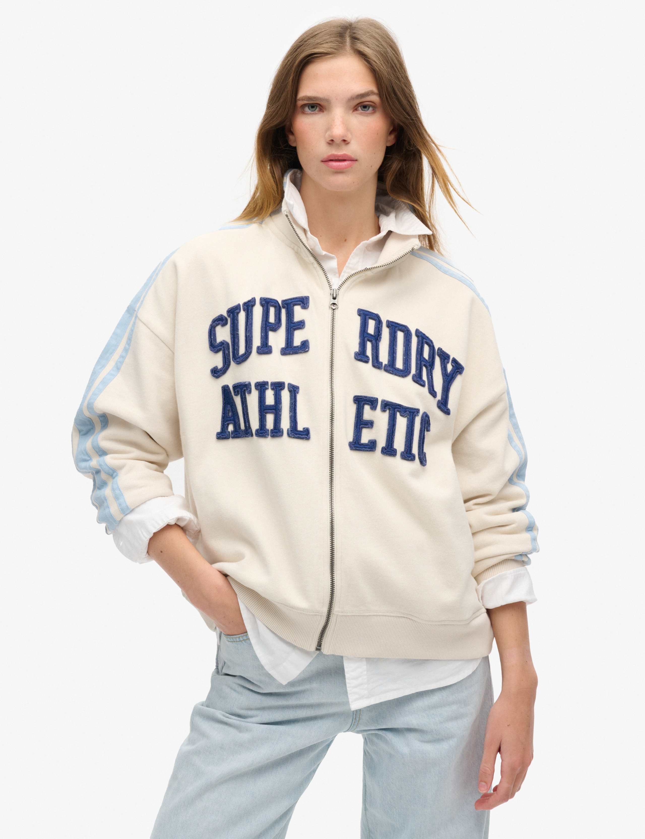 Pure Cotton Appliqué Oversized Track Top