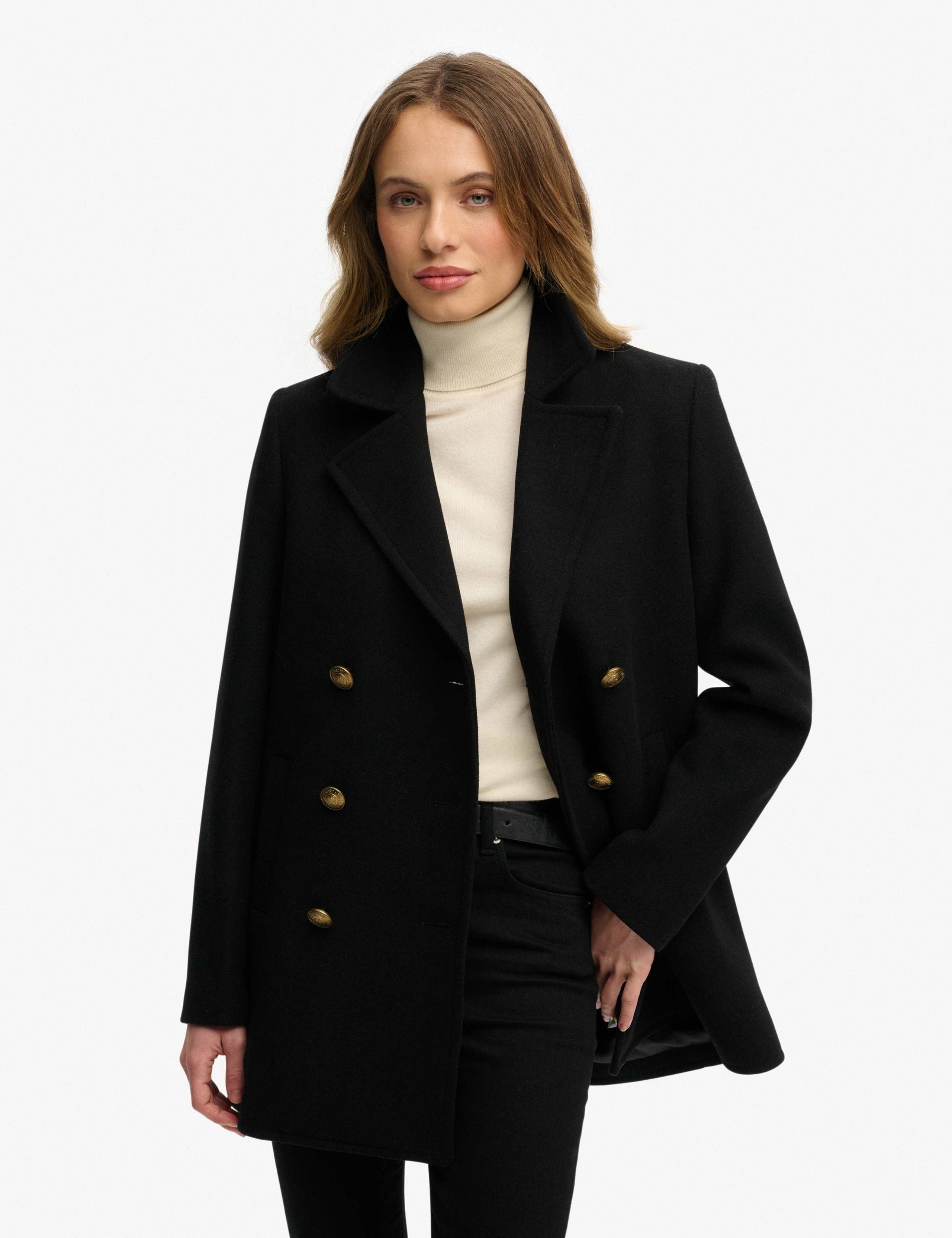Wool Rich Double Breasted Pea Coat