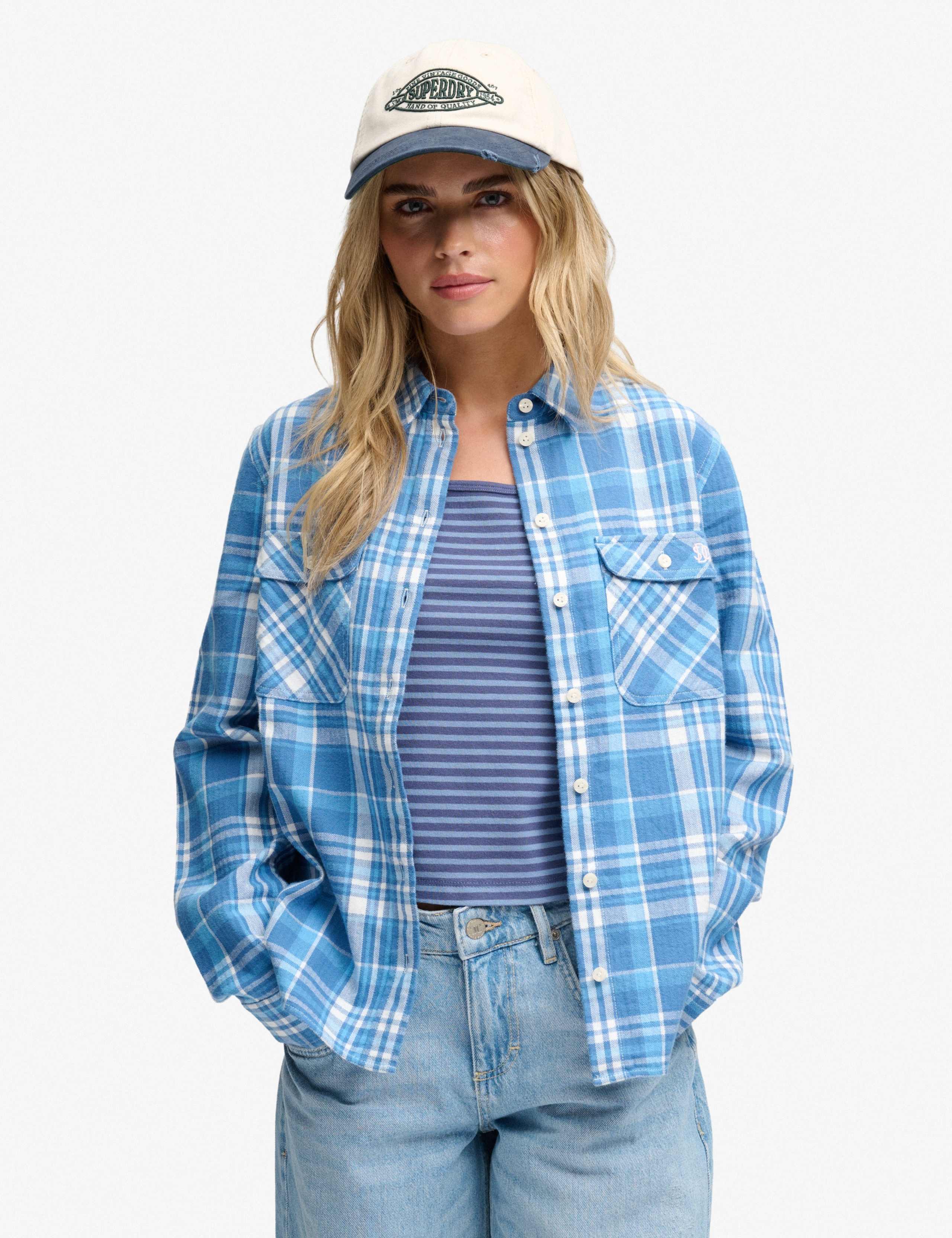 Pure Cotton Checked Flannel Relaxed Shirt
