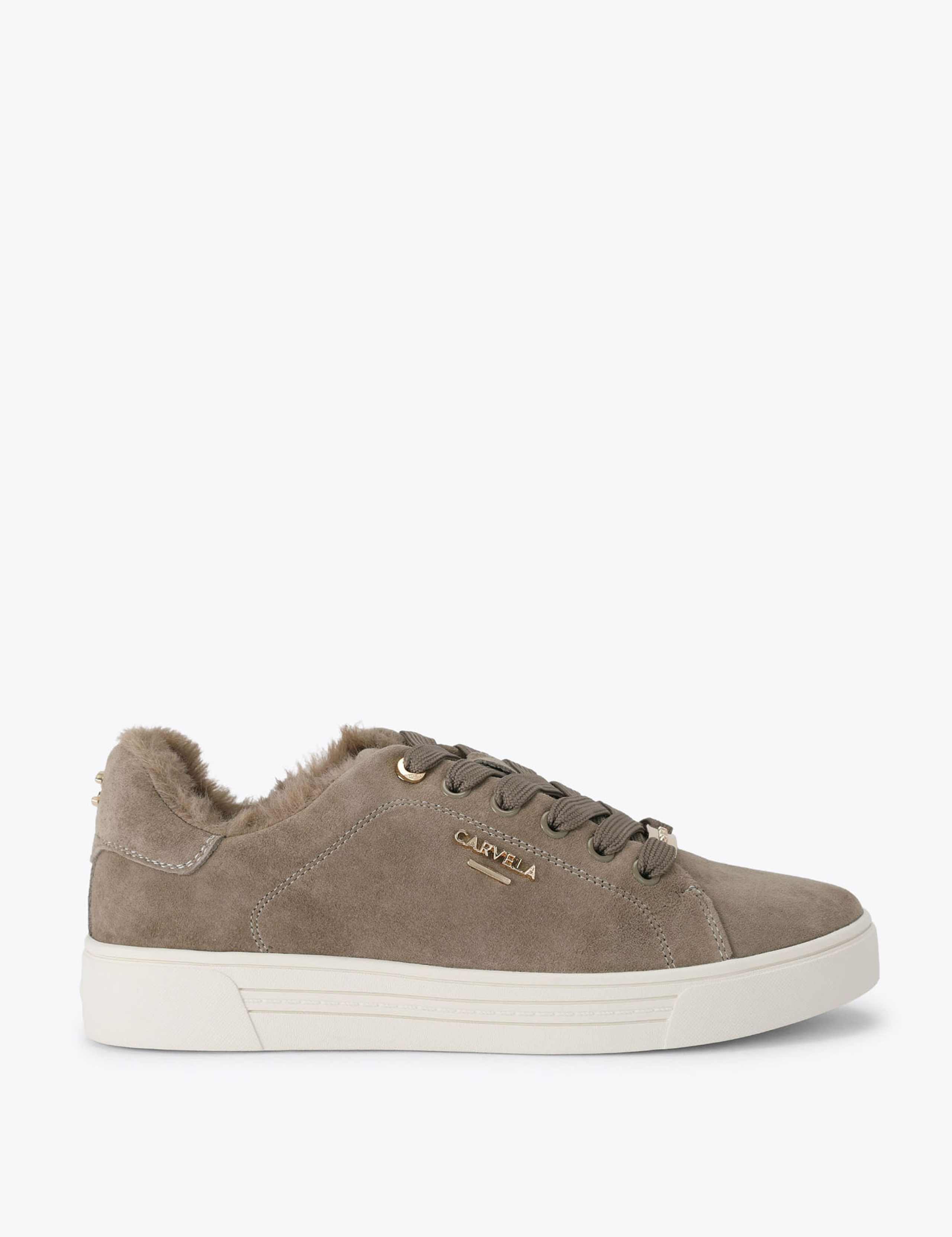 Suede Faux Fur Lined Trainers