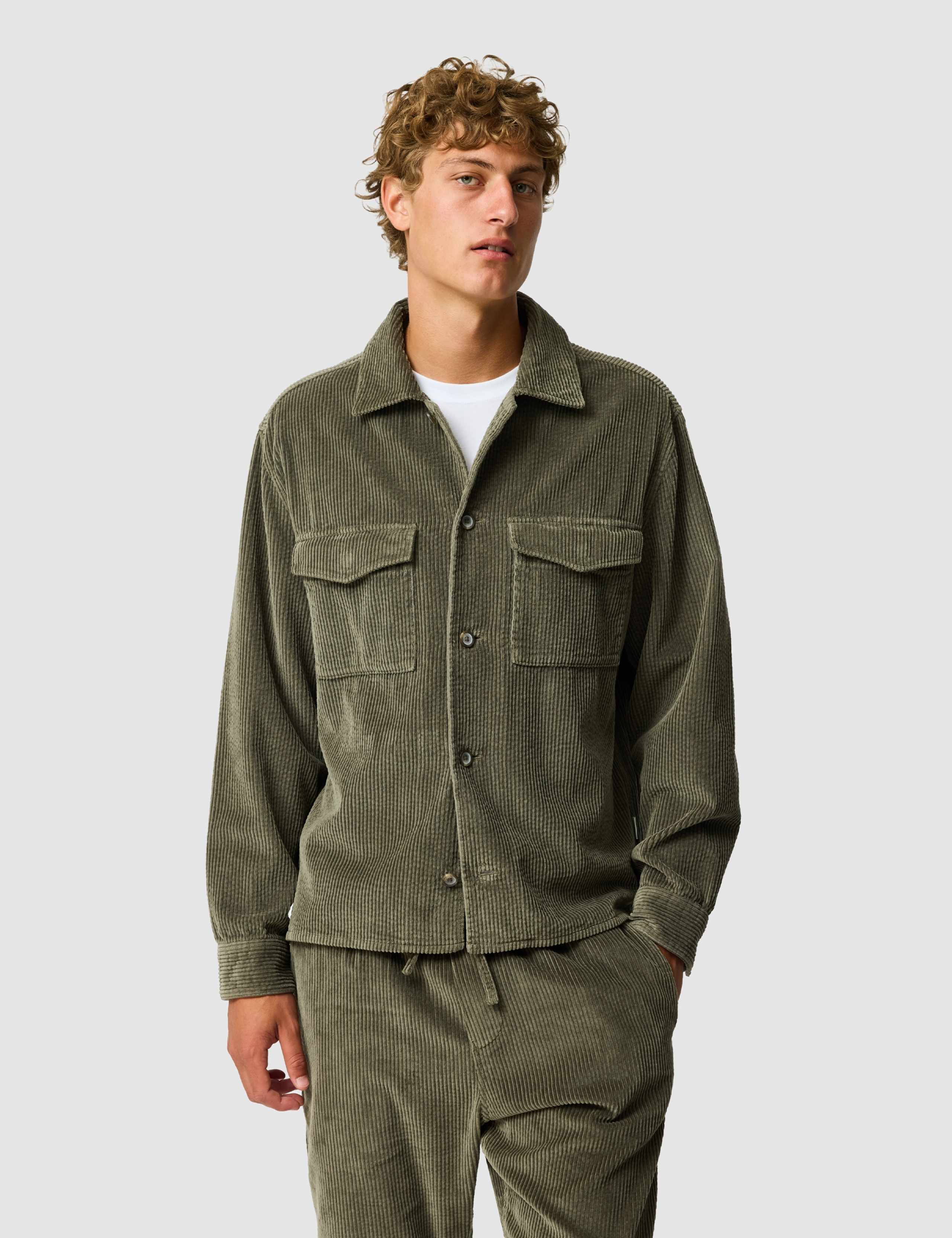 Relaxed Fit Corduroy Textured Overshirt